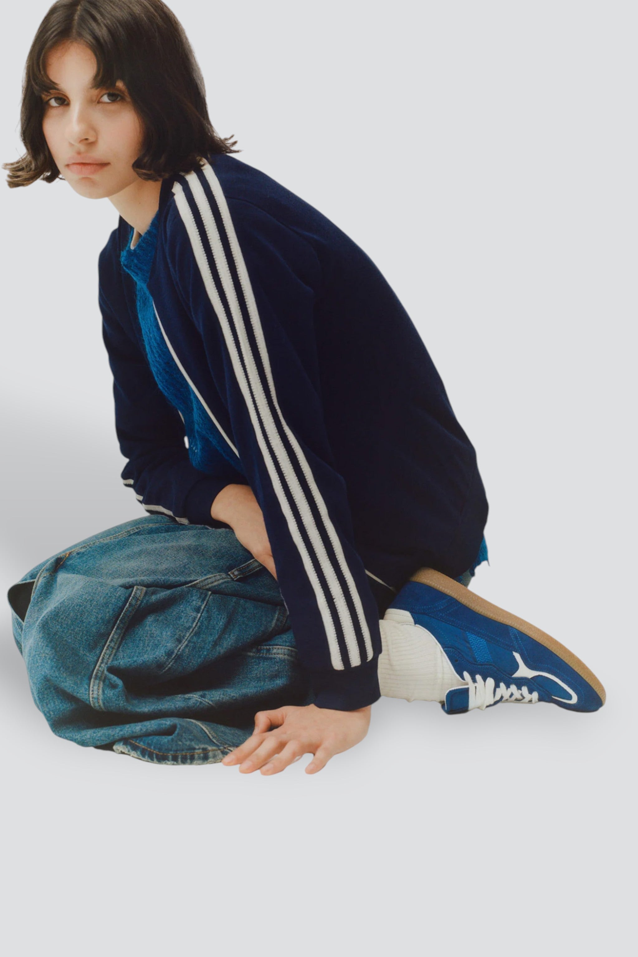 Sheen Blue Leather Tb.490 Rife Sneakers