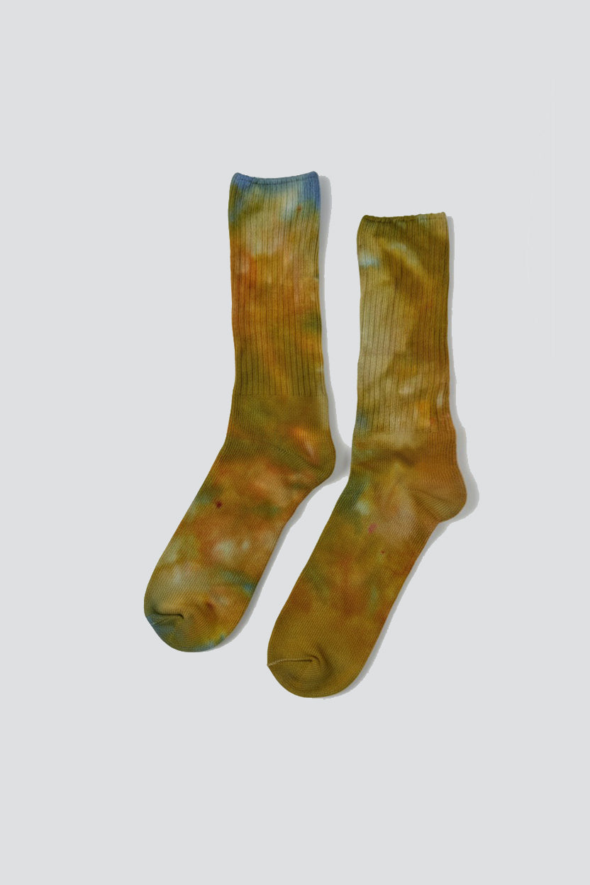 Bamboo Blue/Orange Tie Dye Sock