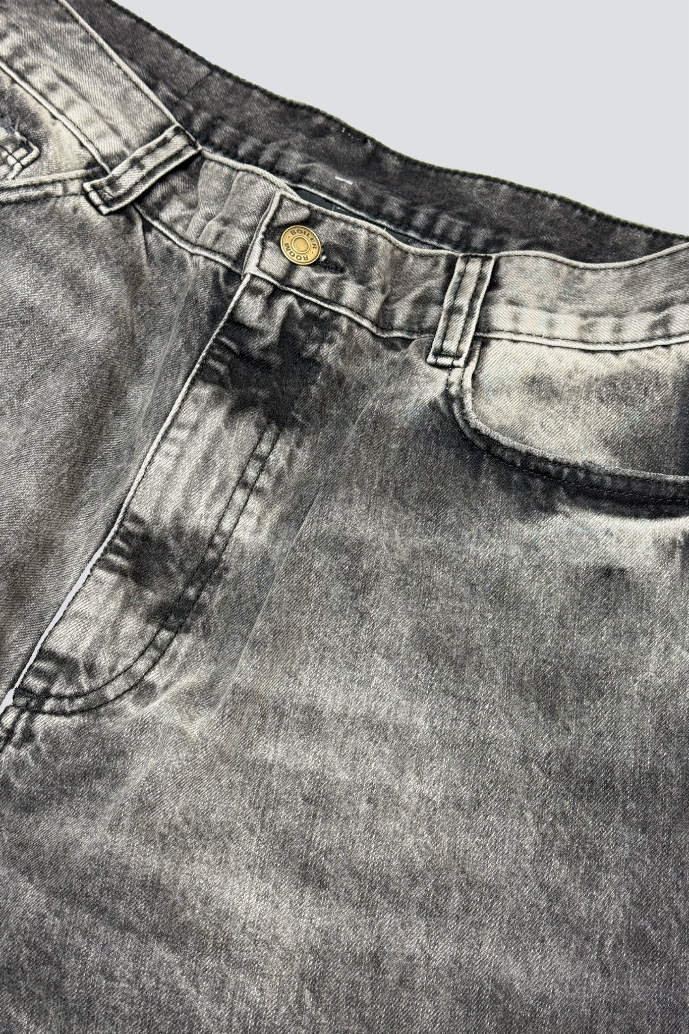 Black Cut Off Denim Short