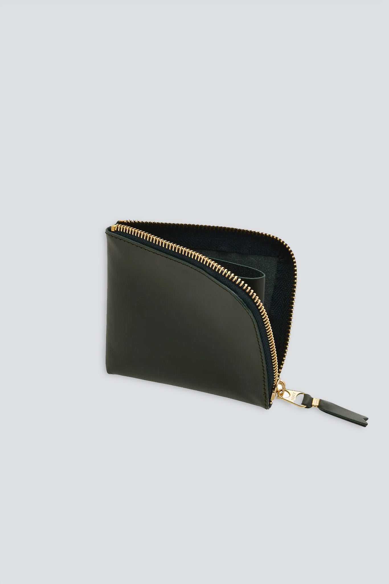 Leather Half Zip Wallet - Bottle Green - SA3100