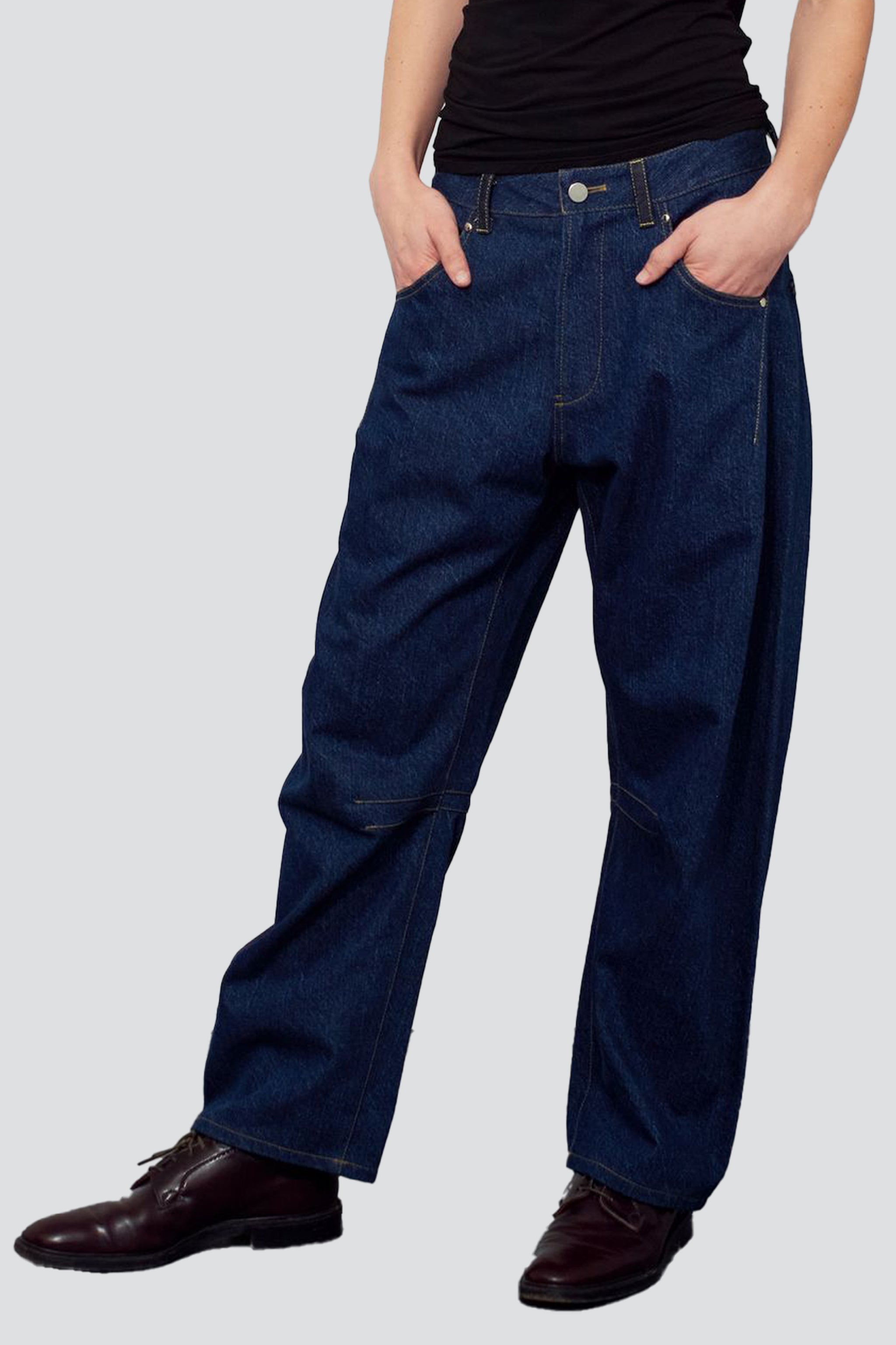 Indigo Curved Leg Relaxed Jean