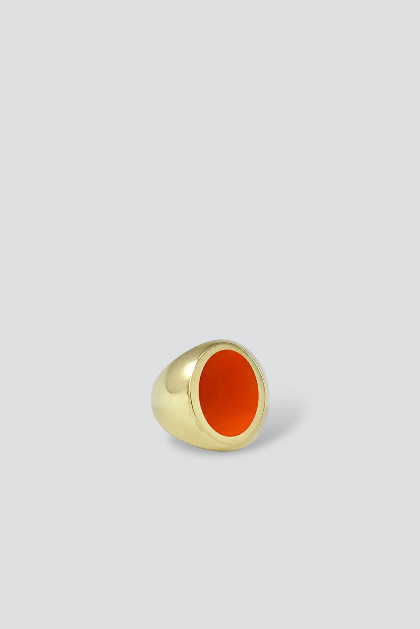 Brass Carnelian Signet Ring - Oval