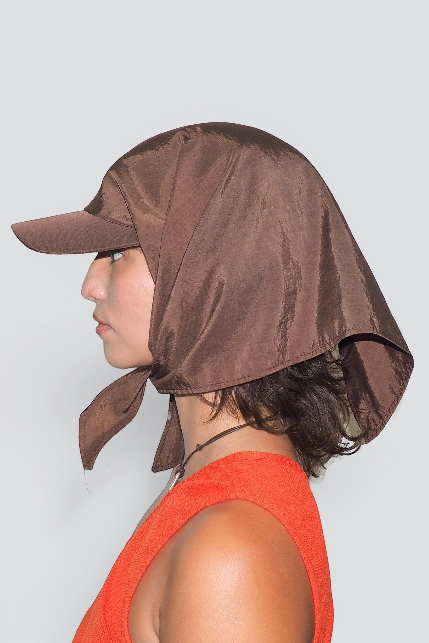 Brown Swim Brimmed Scarf