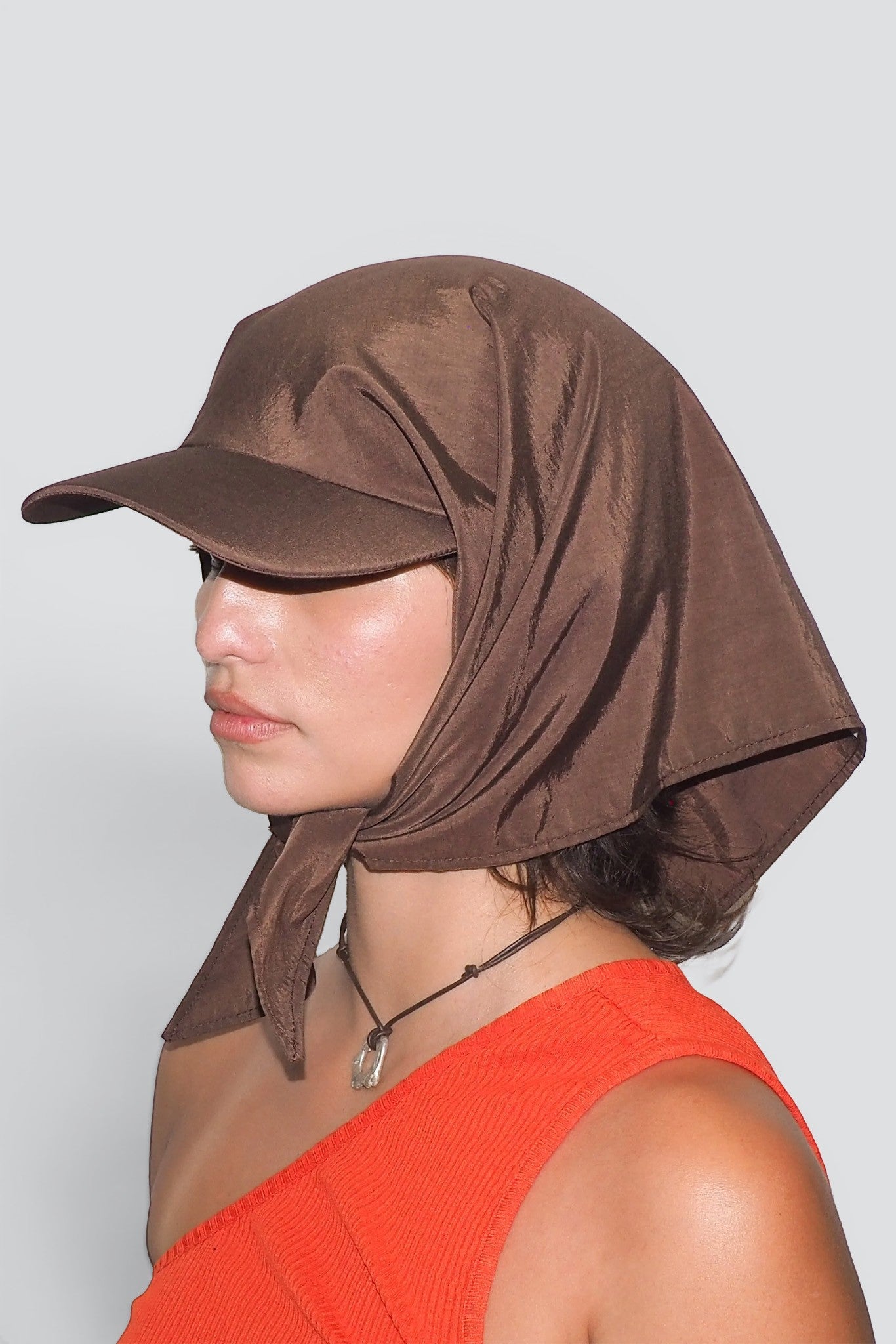 Brown Swim Brimmed Scarf