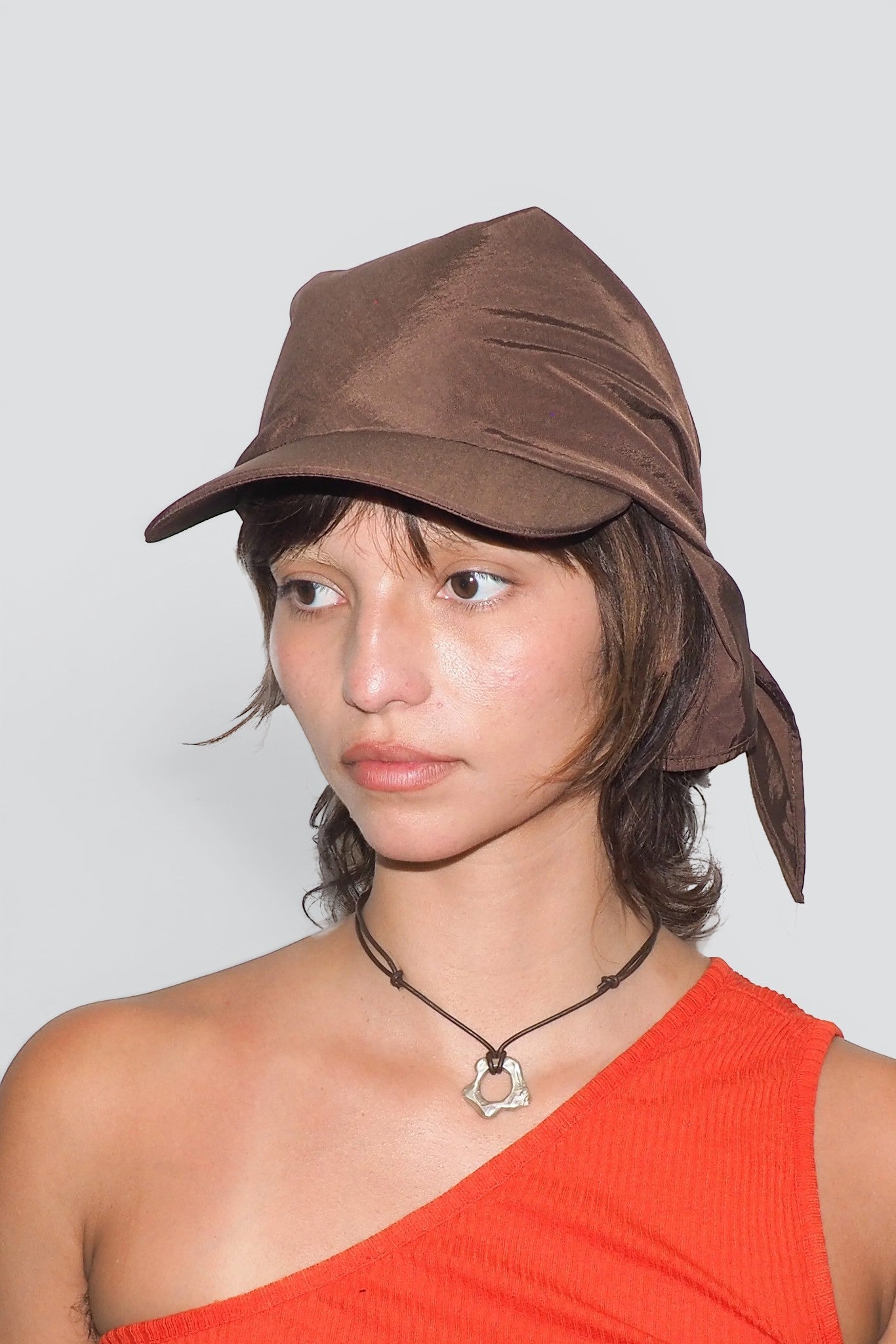 Brown Swim Brimmed Scarf