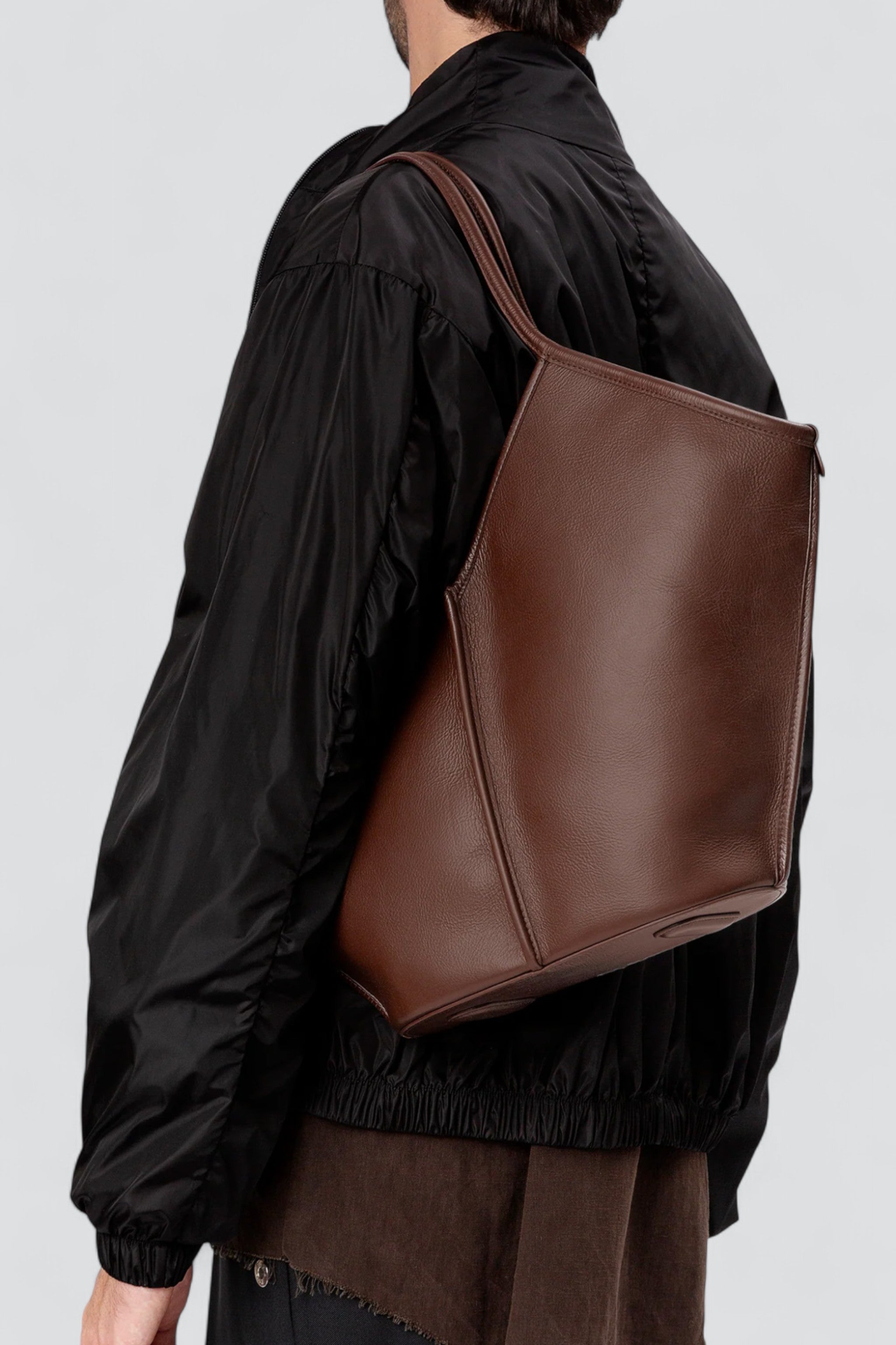 Brown Calella Distressed Leather Tote Bag