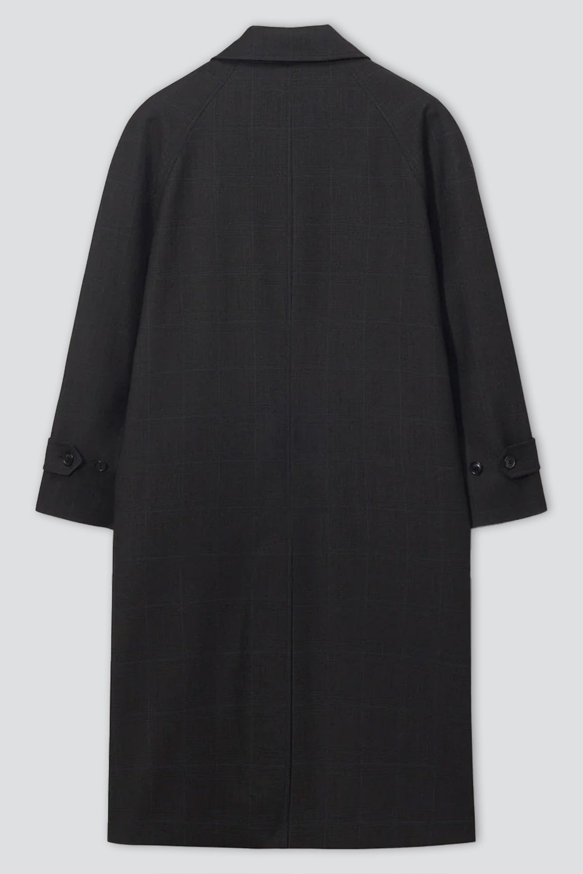 Brown Check Unisex H-Line Wool Mac Coat