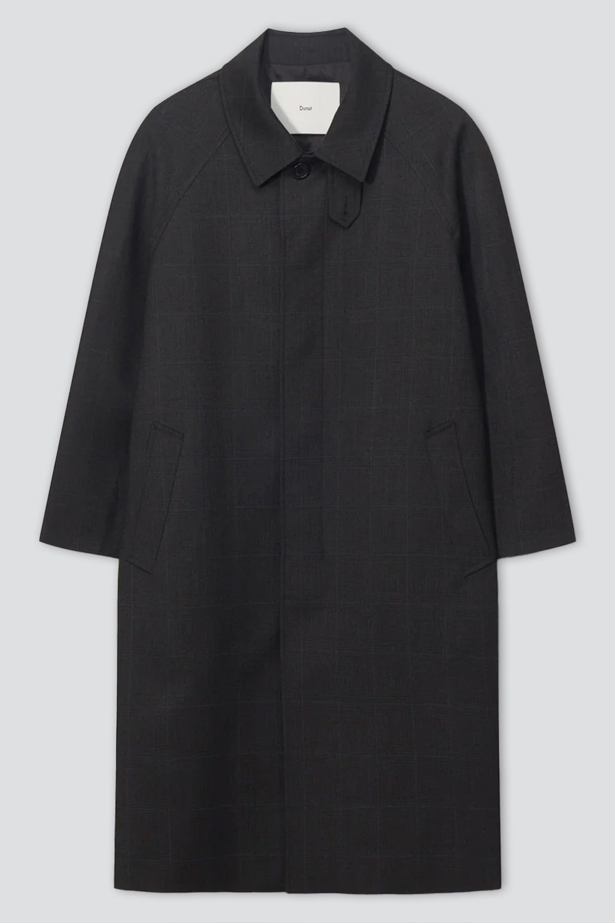Brown Check Unisex H-Line Wool Mac Coat