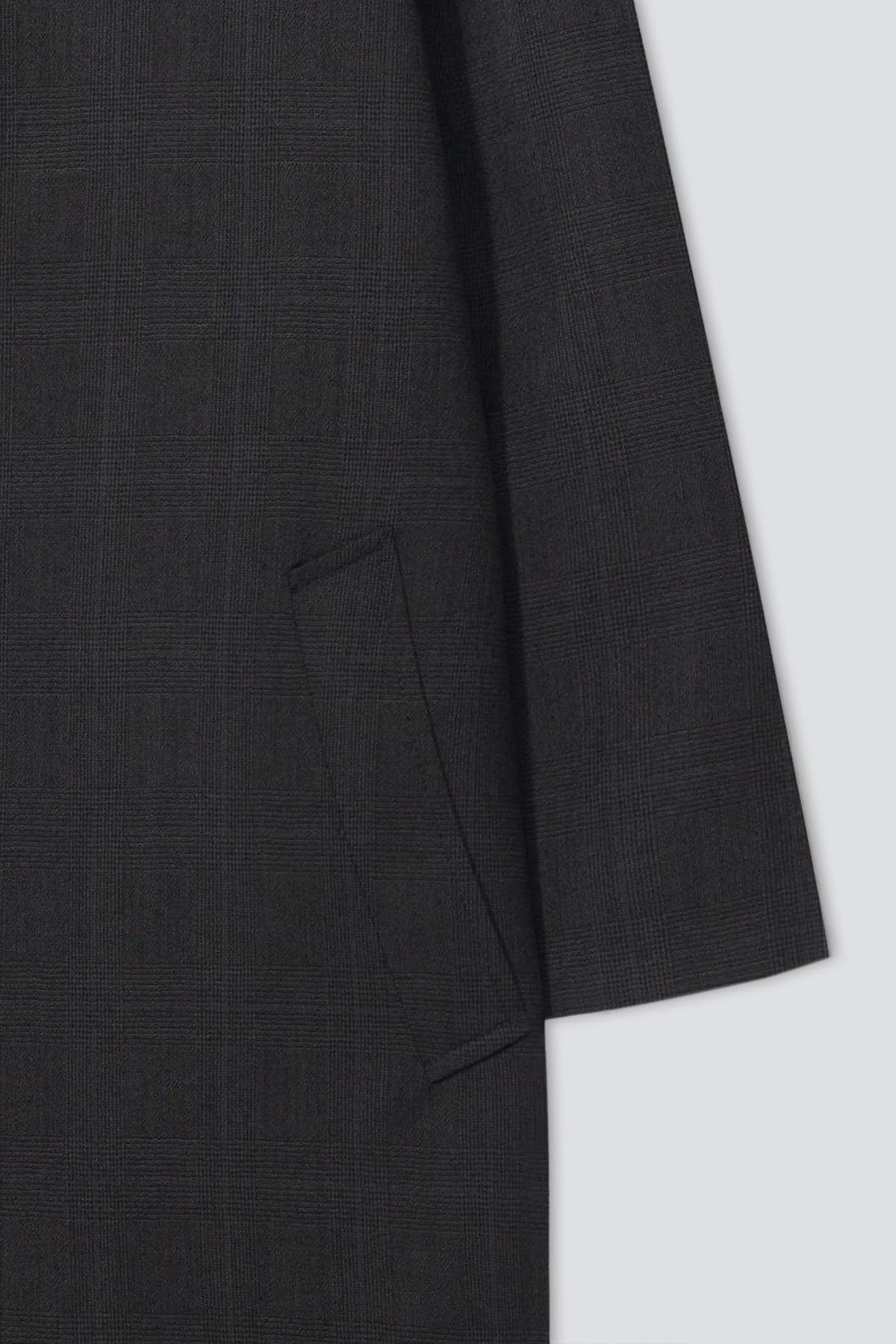 Brown Check Unisex H-Line Wool Mac Coat