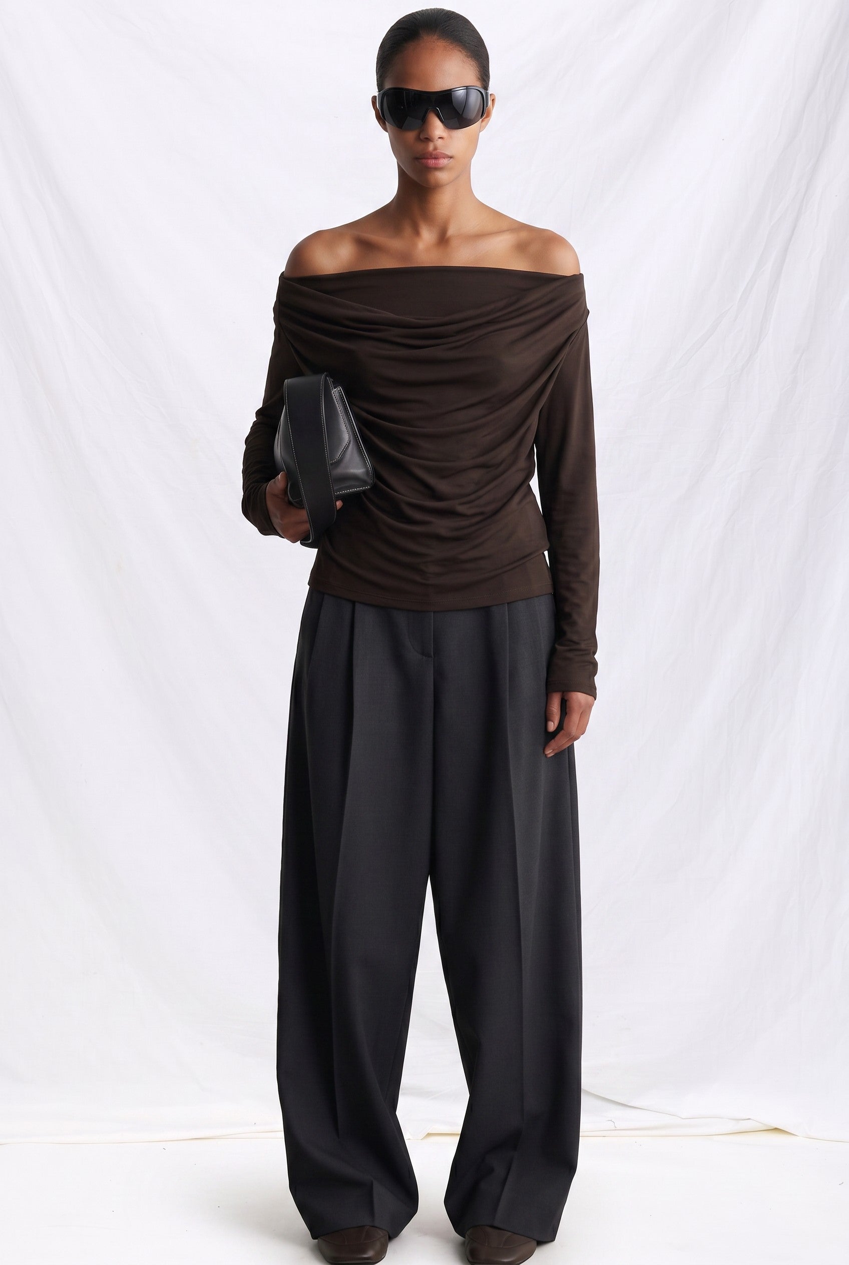 Brown Collapse Top