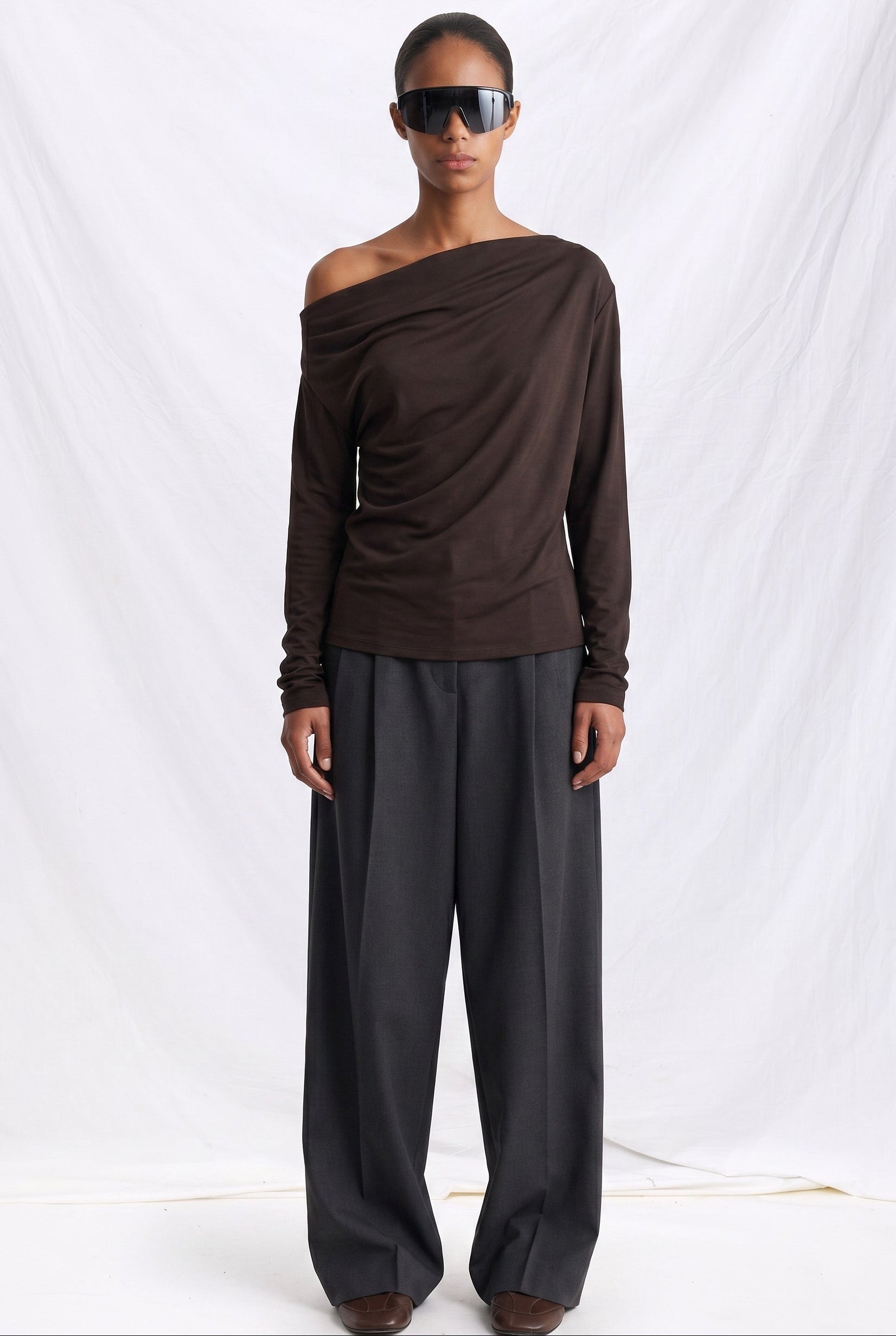 Brown Collapse Top