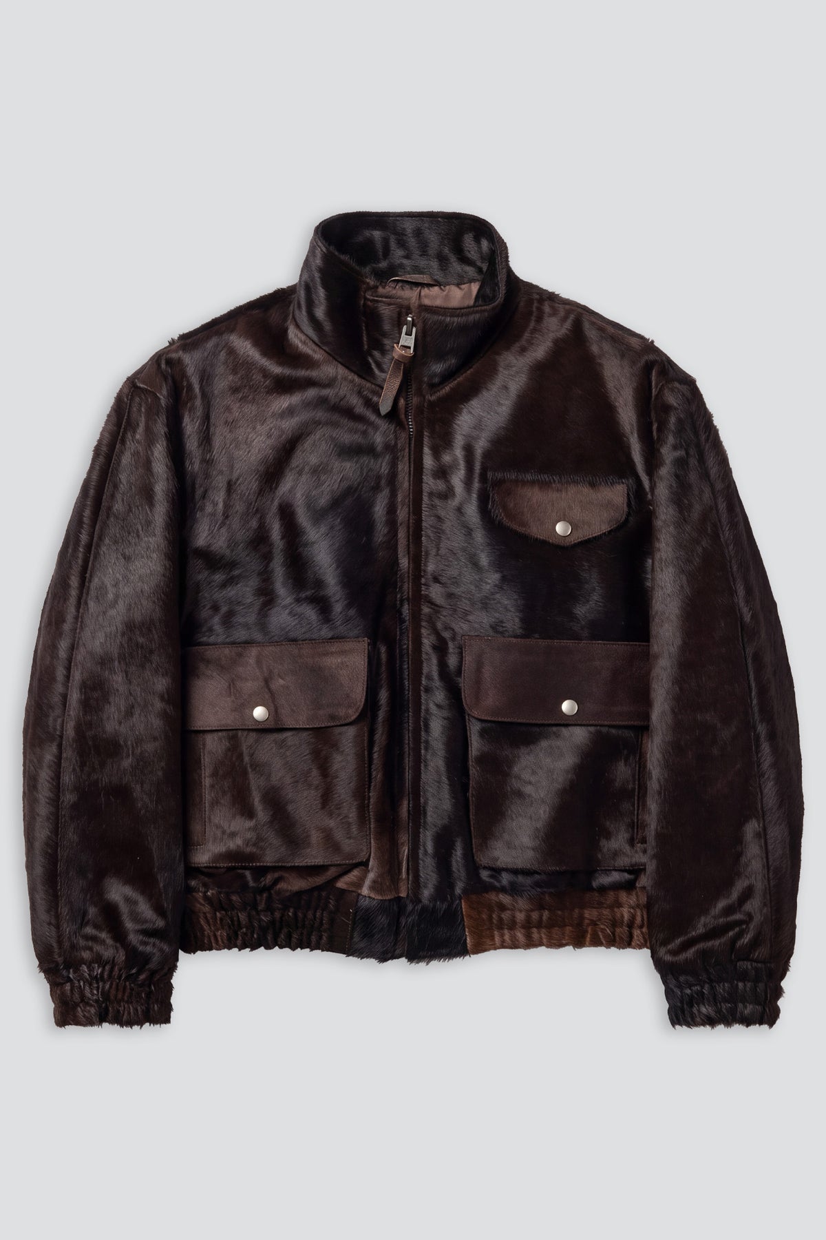 Brown Cowhide Bomber Jacket