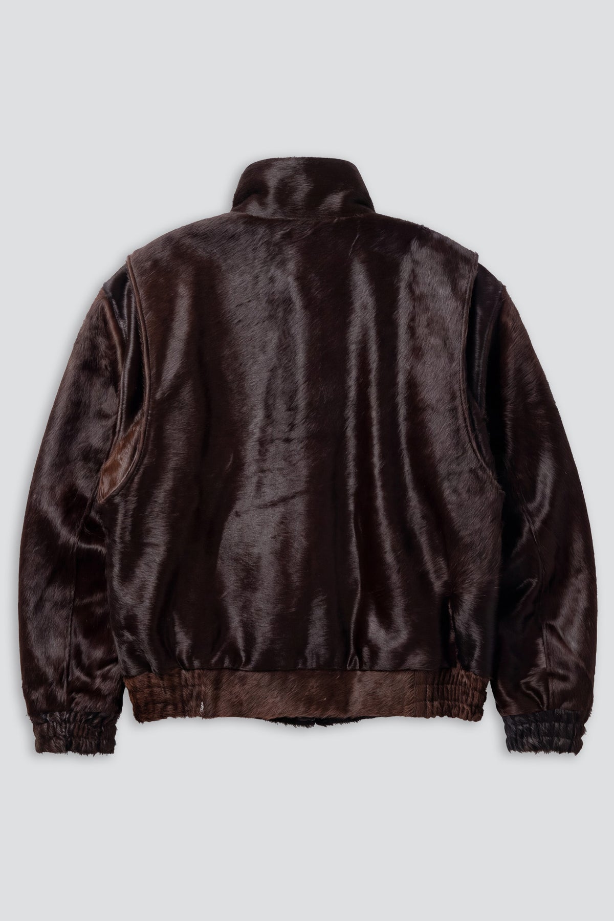 Brown Cowhide Bomber Jacket