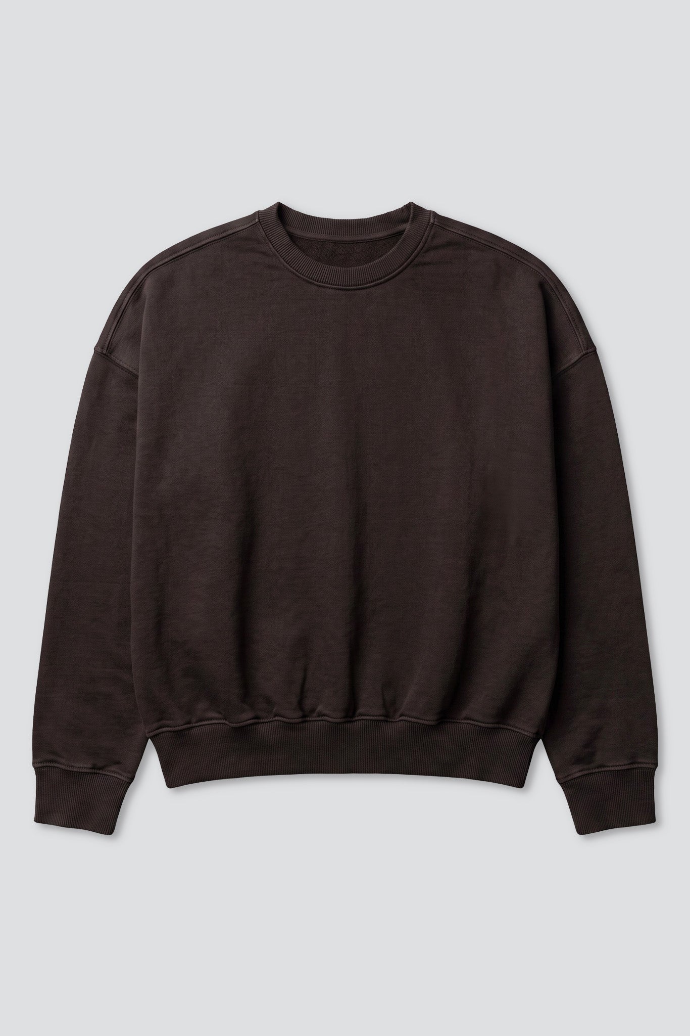 Garment Dyed Brown Cropped Crewneck