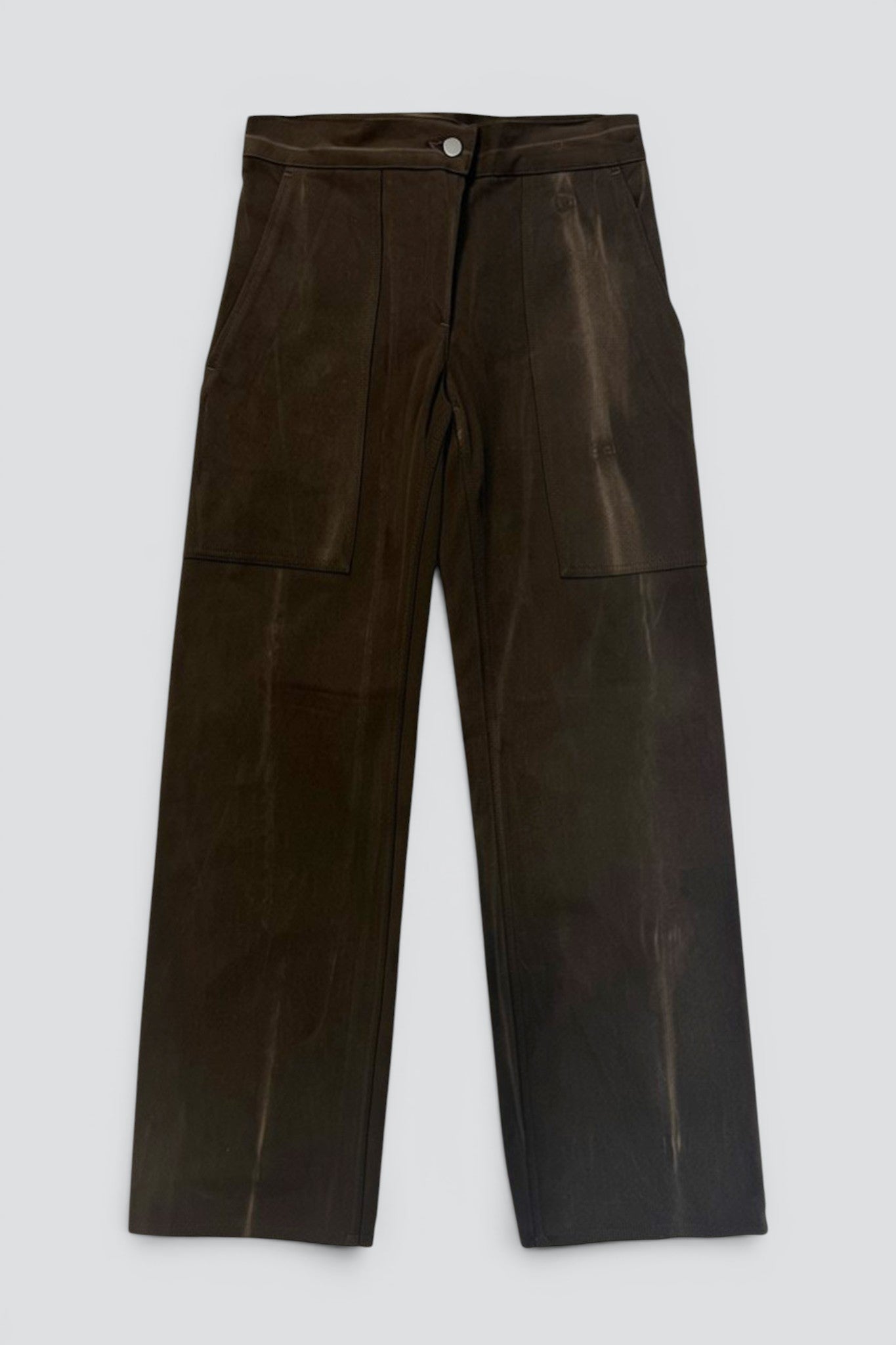 Brown Denim Simple Pant