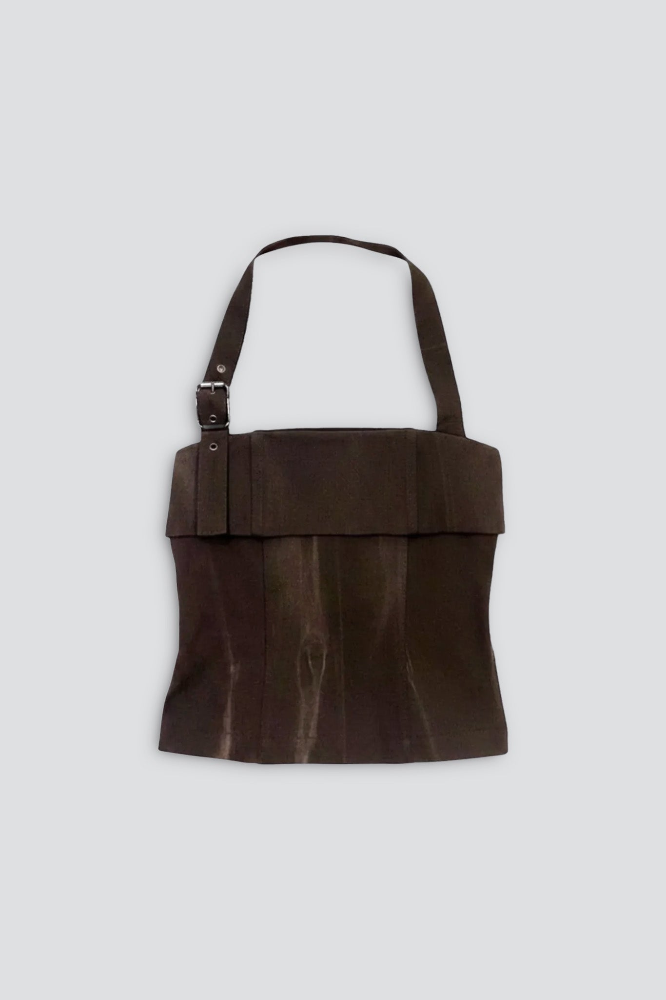 Brown Denim Strap Halter Top