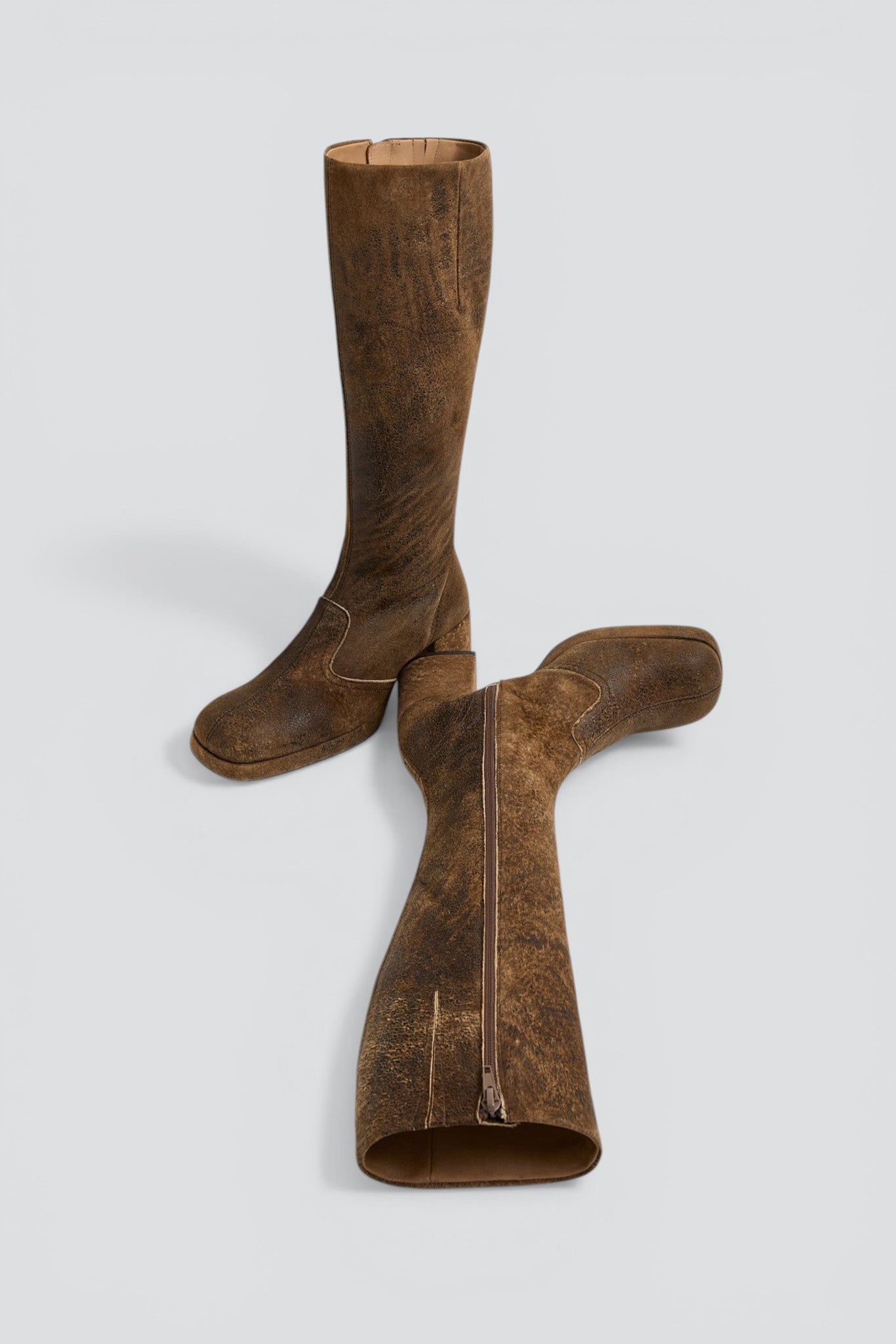 Brown Donna Broken Down Tall Boots