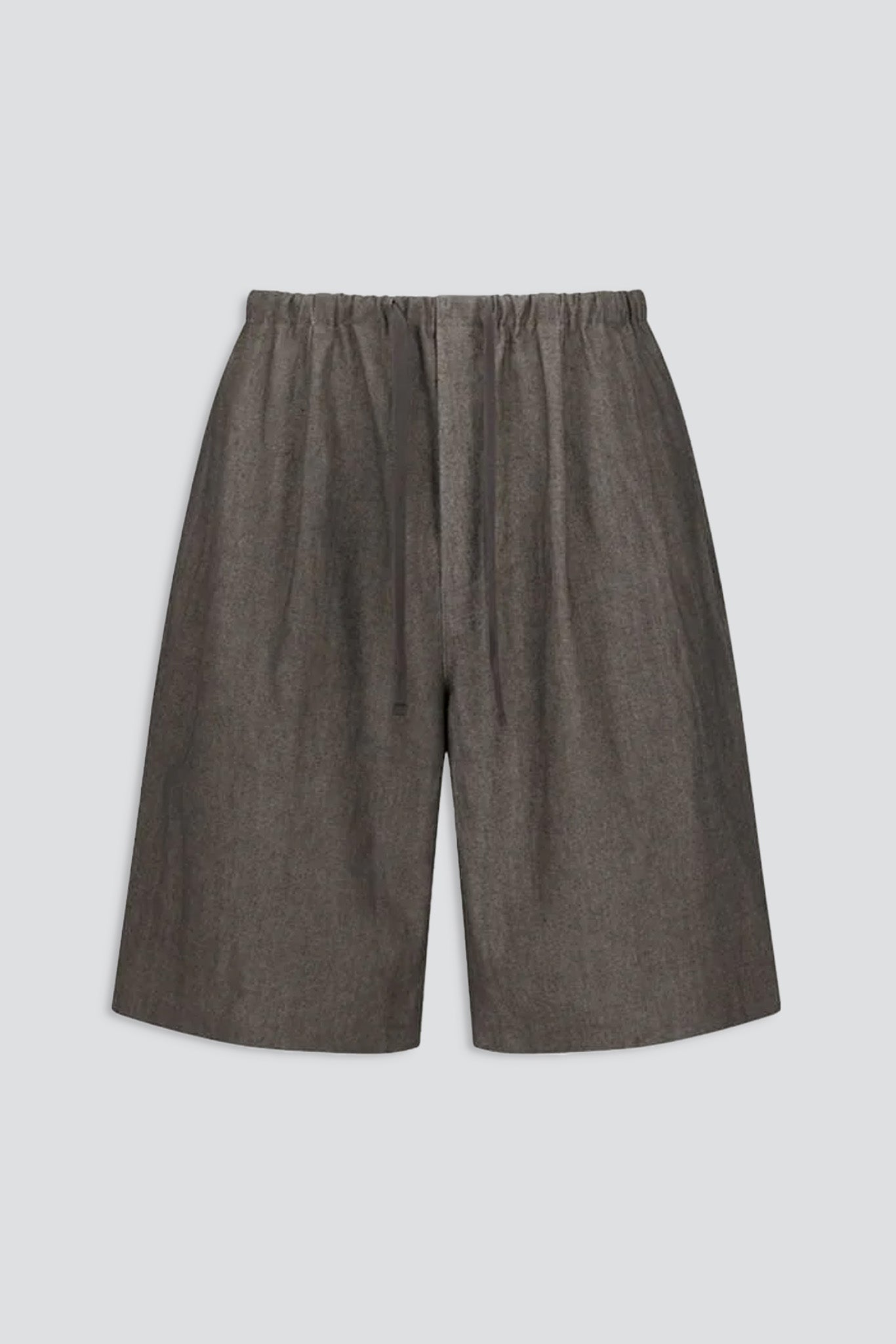 Brown Linen Drawstring Shorts