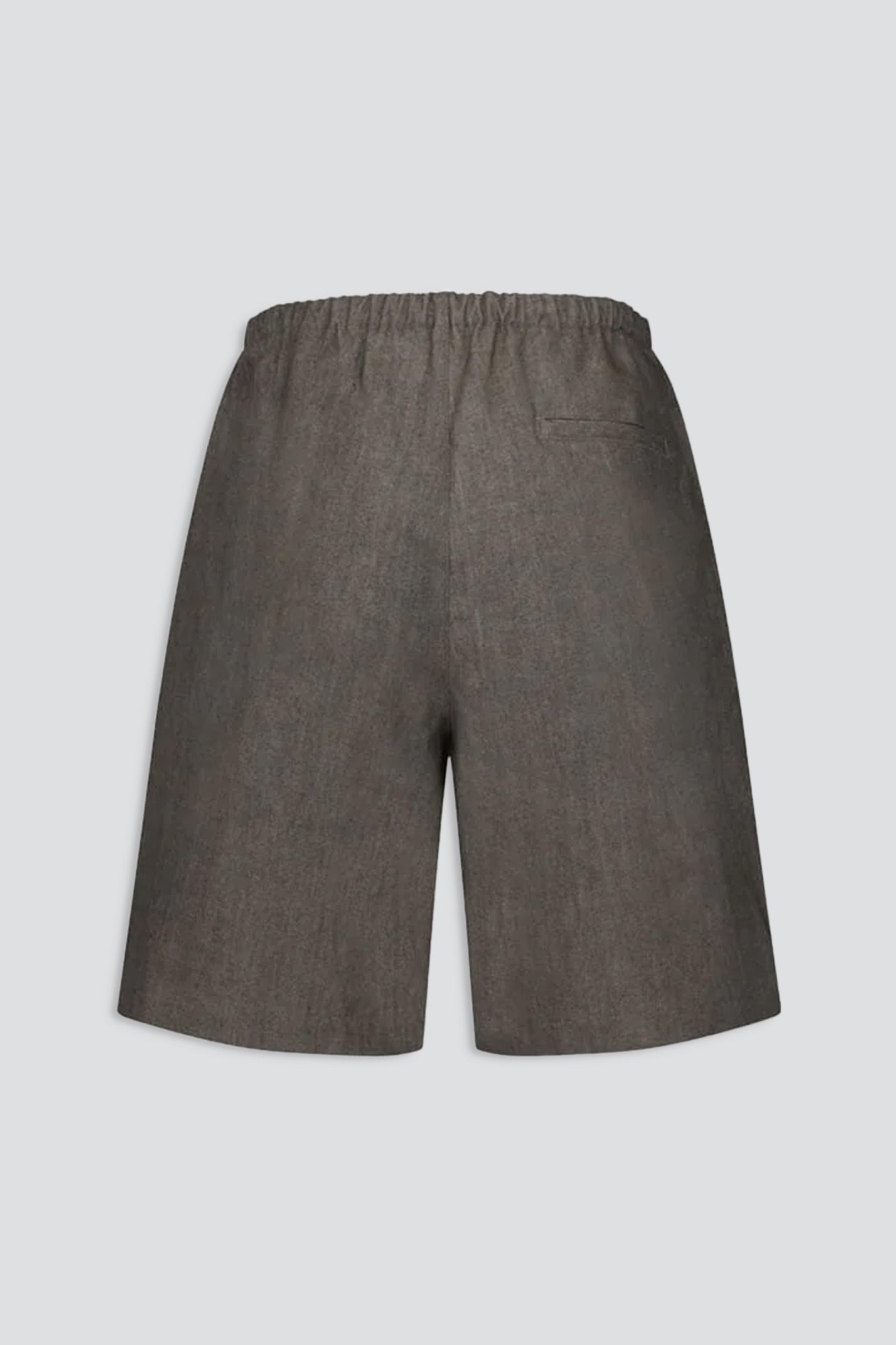 Brown Linen Drawstring Shorts