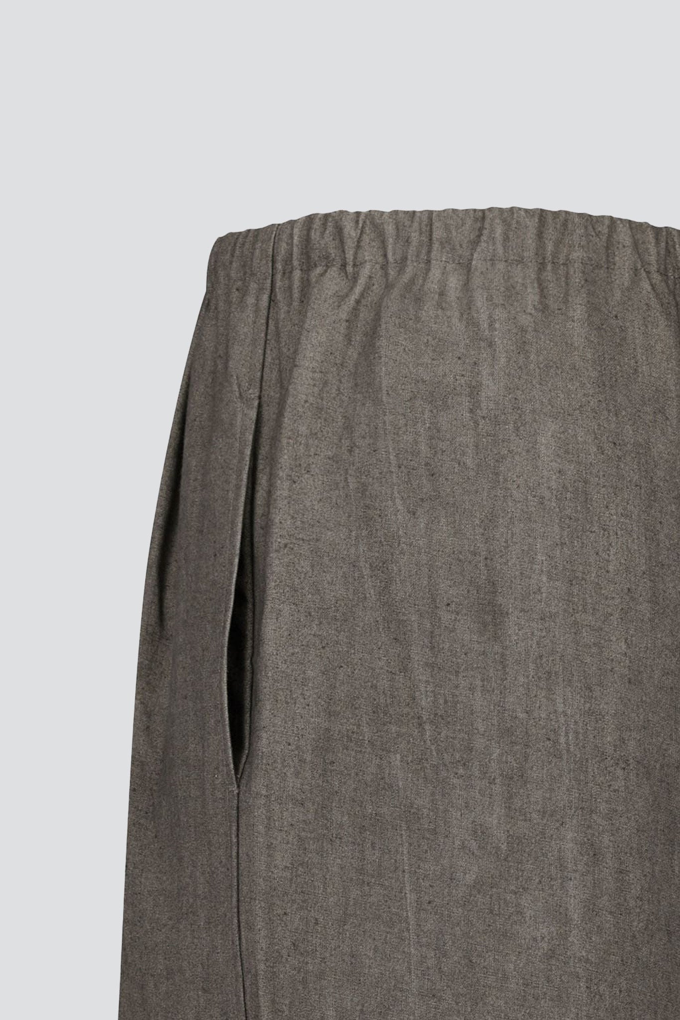 Brown Linen Drawstring Shorts