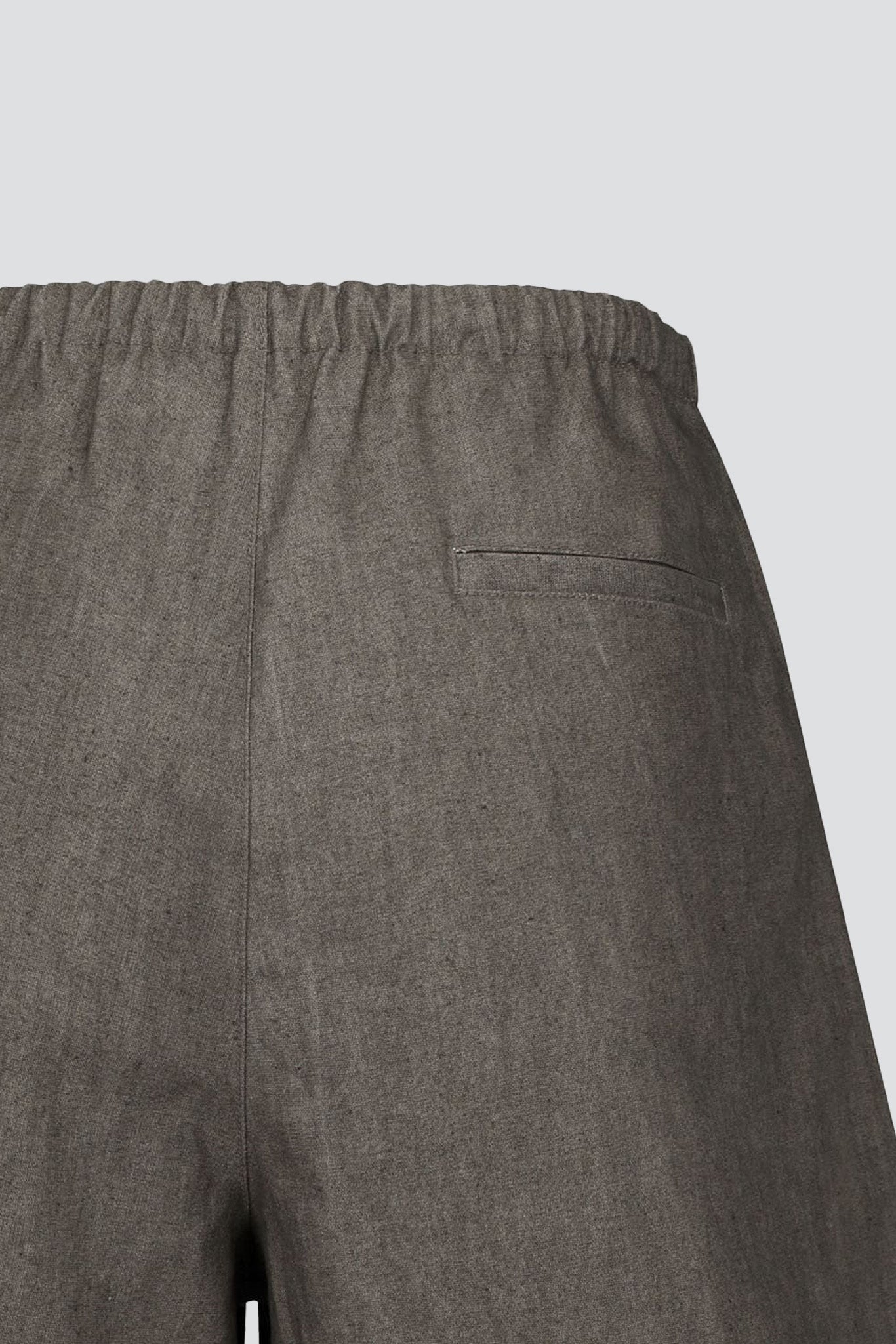 Brown Linen Drawstring Shorts
