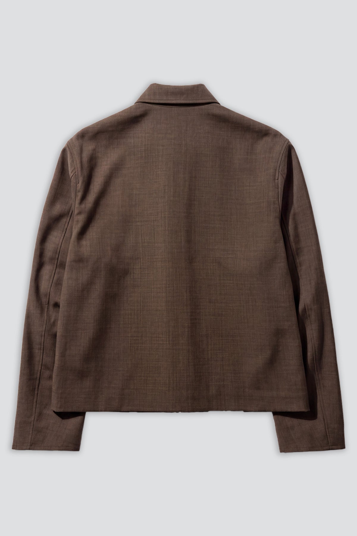 Brown Melange Pocket Zip Jacket