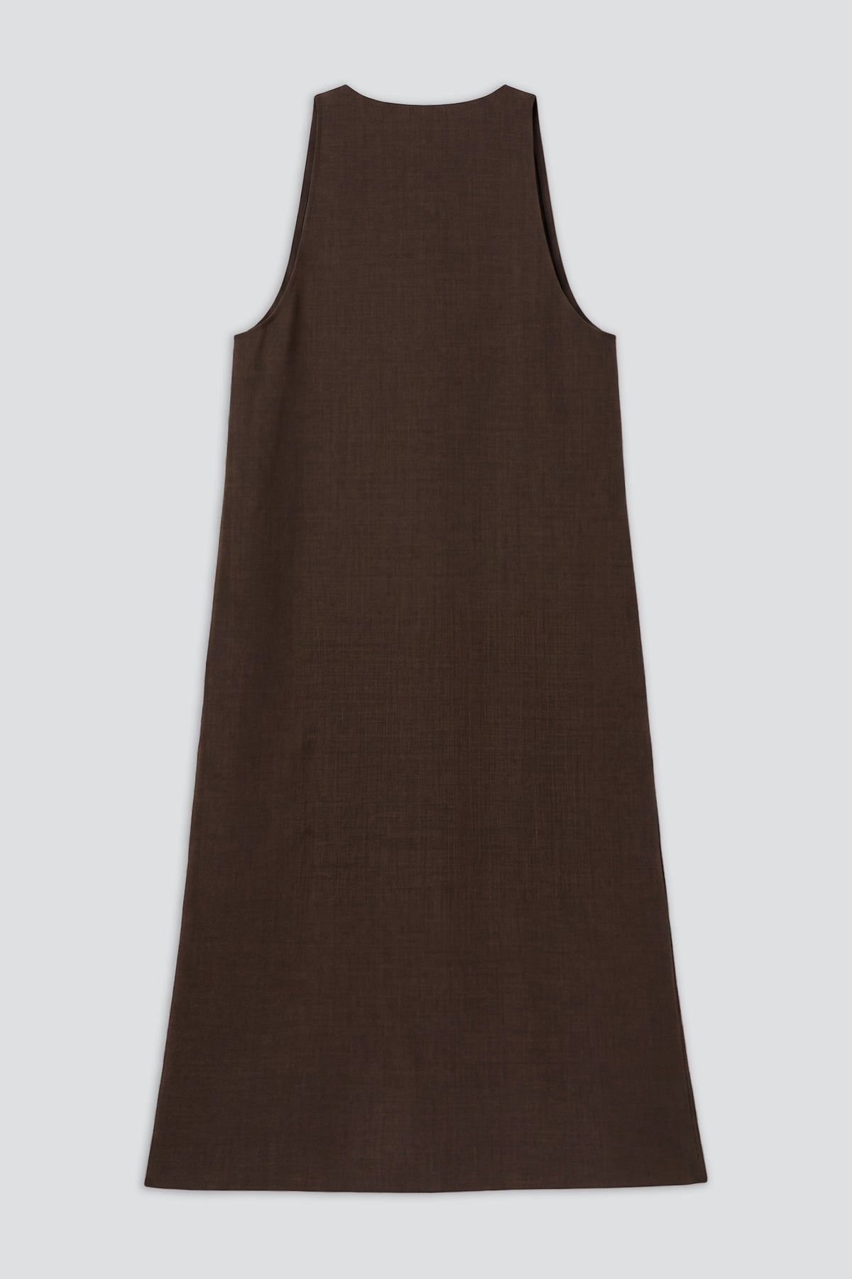 Brown Melange Suiting Trapeze Dress