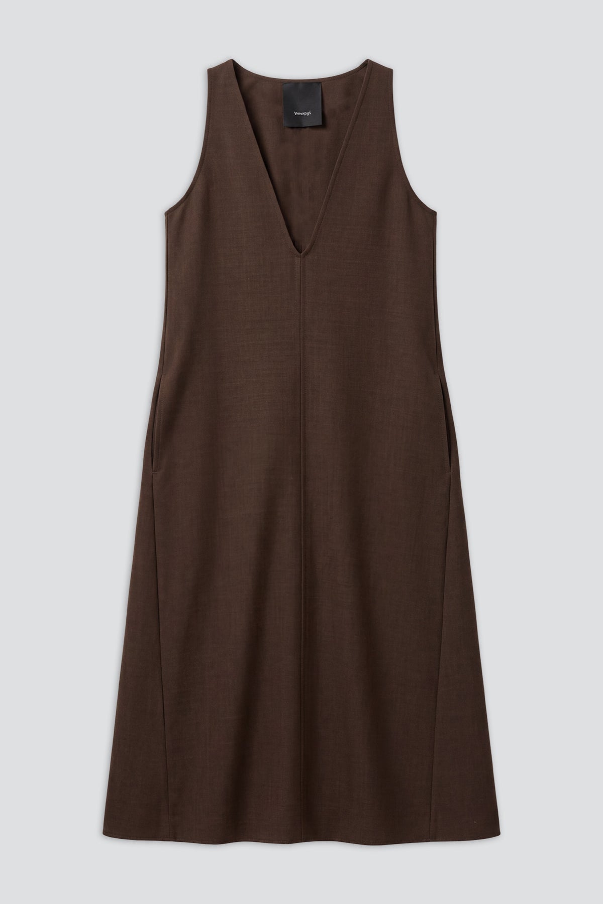 Brown Melange Suiting Trapeze Dress