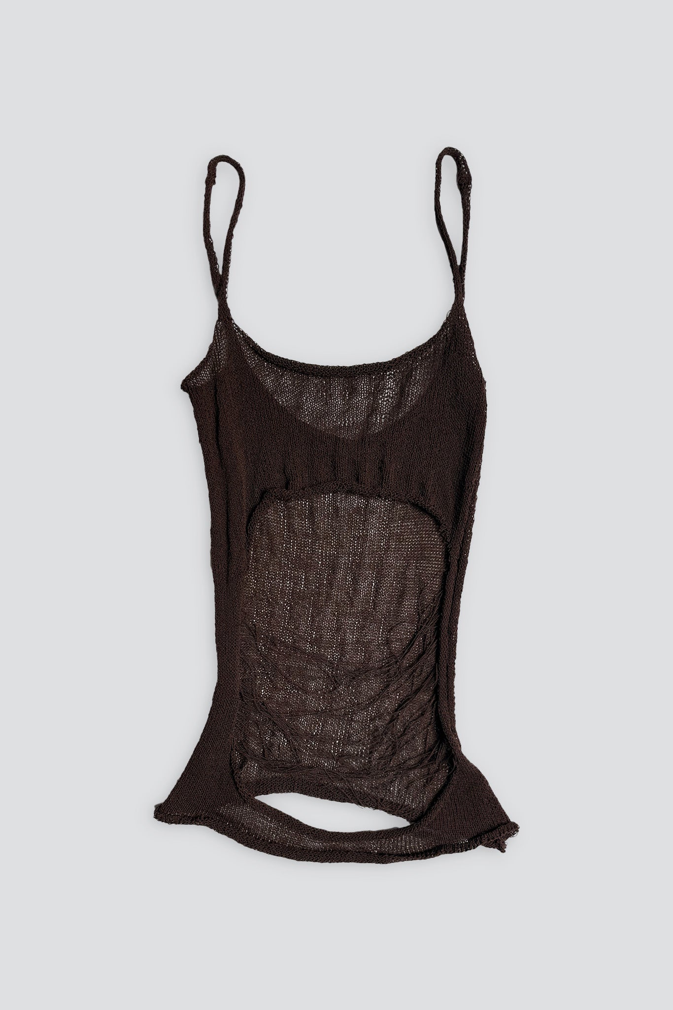 Brown Open Knit Tank