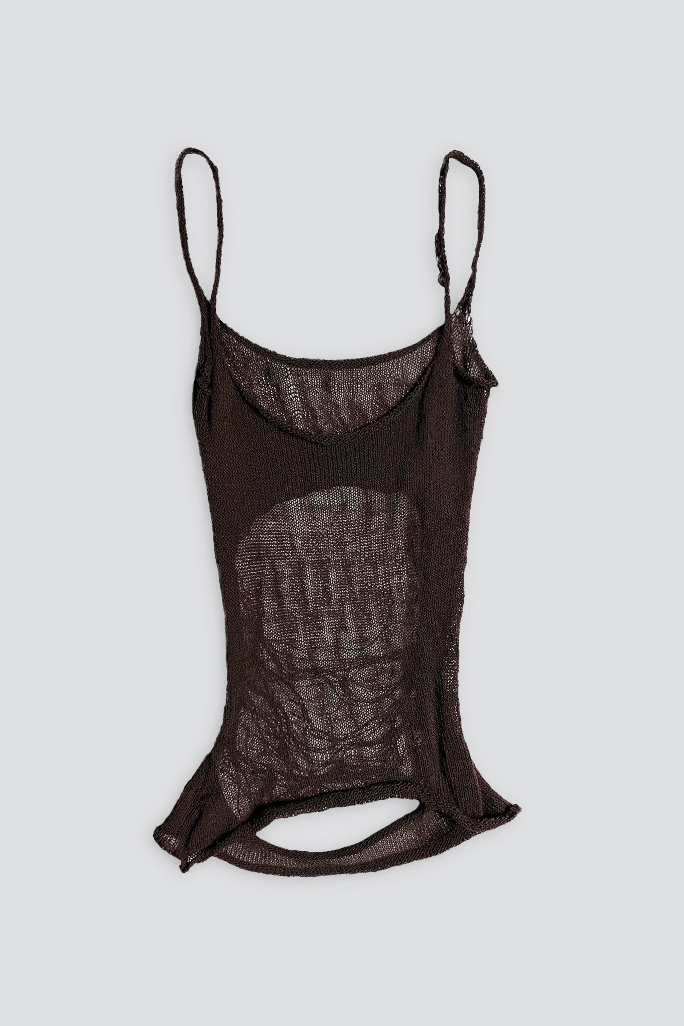 Brown Open Knit Tank