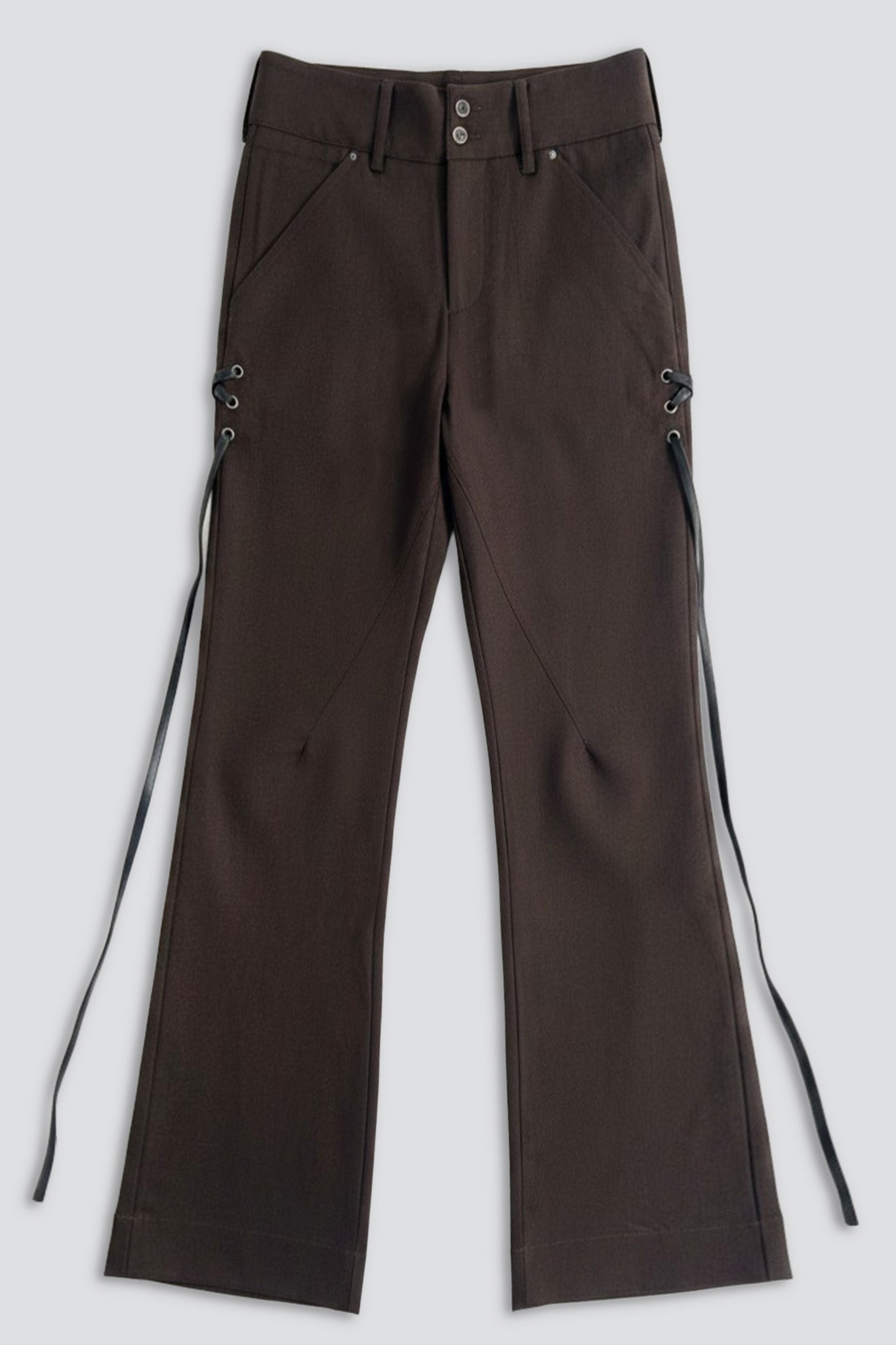 Brown Bruno Pteruge Flared Pant