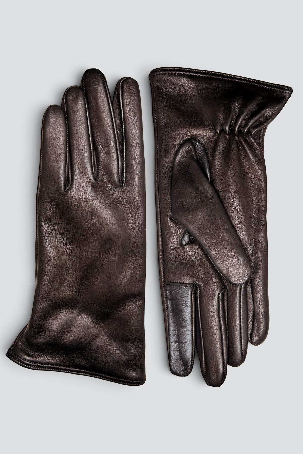 Brown Leather Slim Glove
