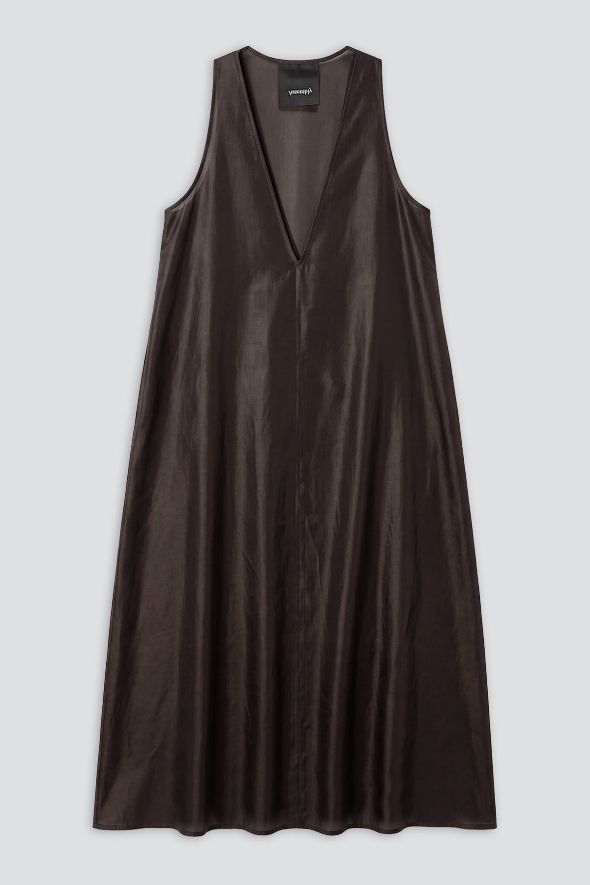 Brown Synthetic Trapeze Dress