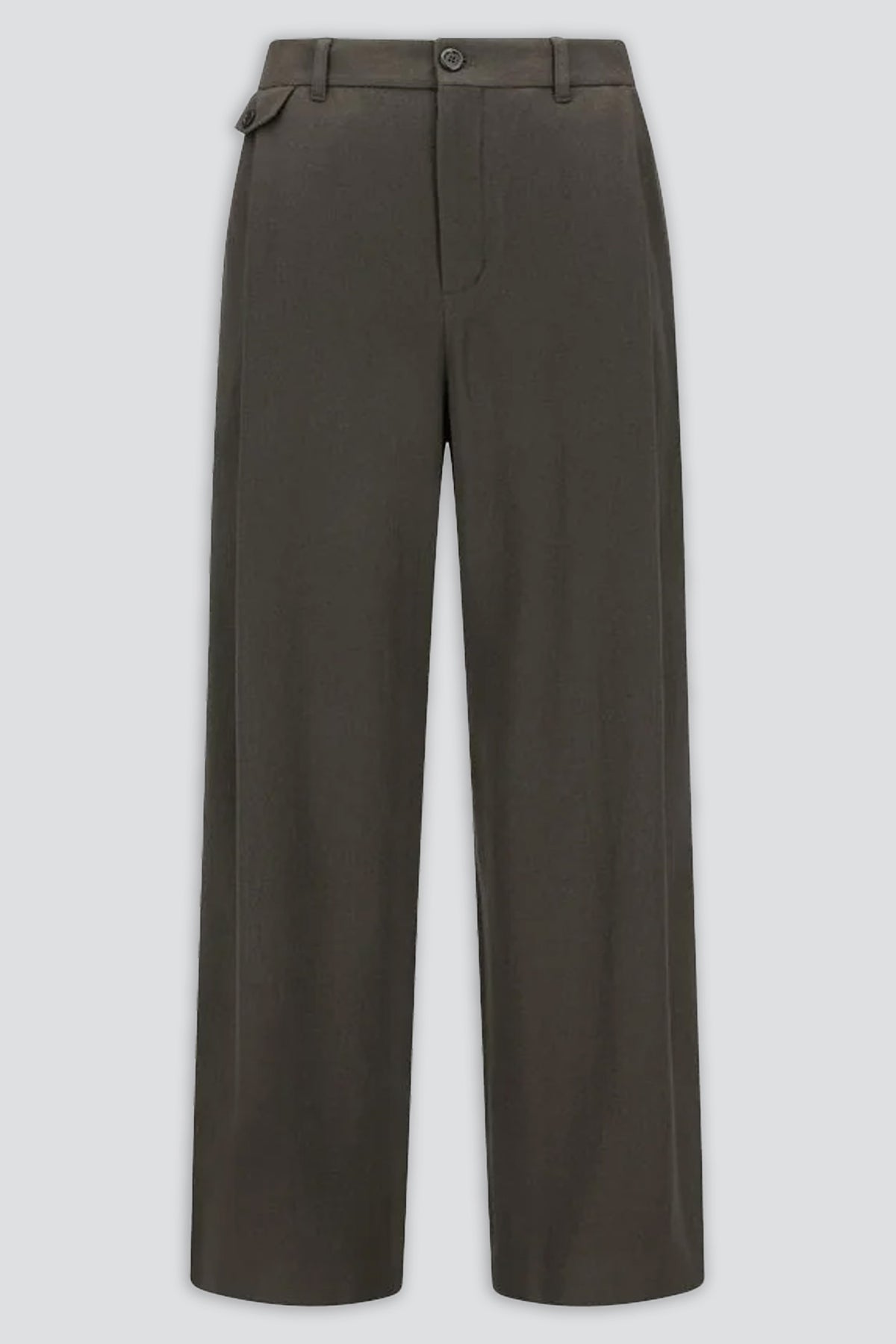 Brown Tapered Wool Pants