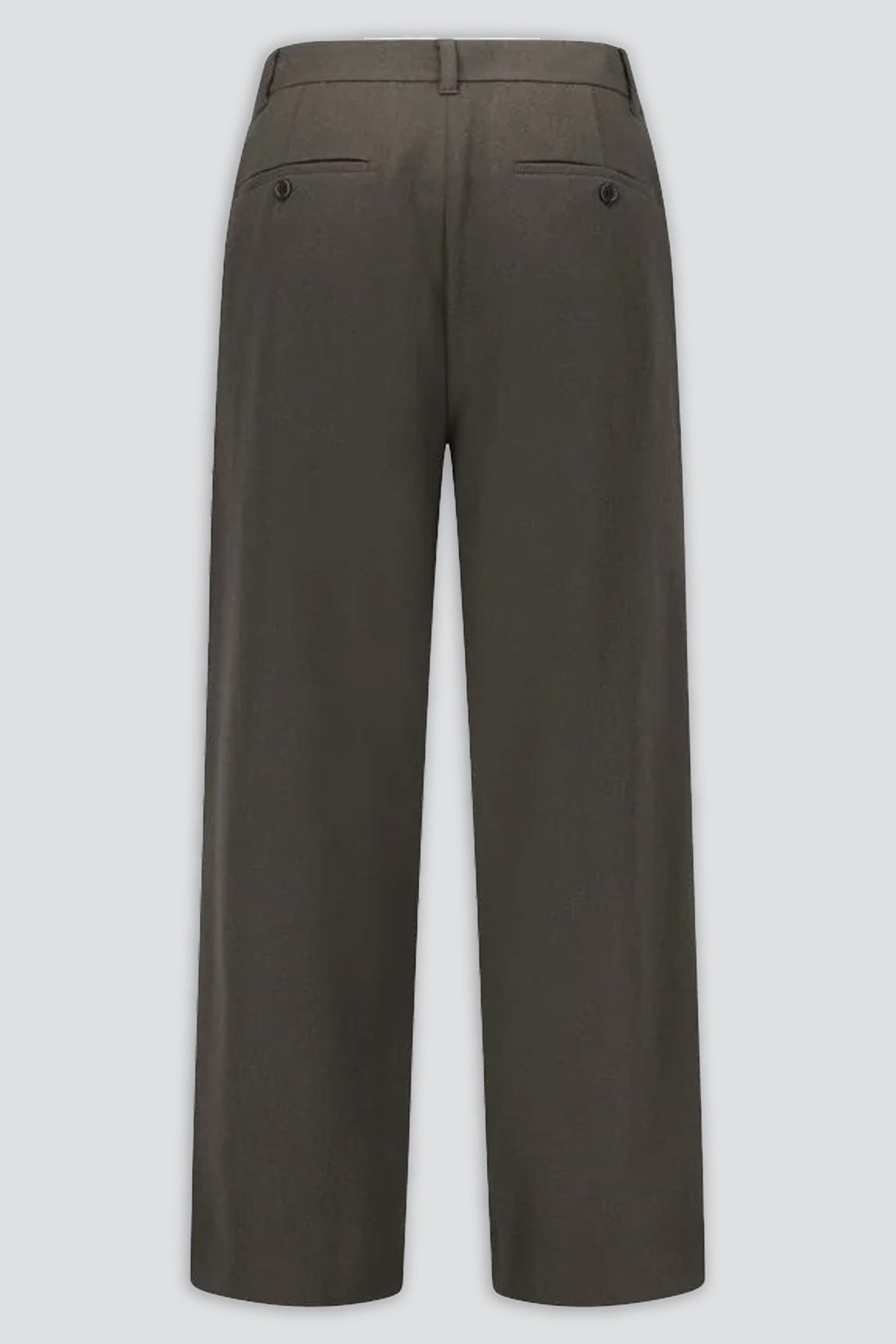 Brown Tapered Wool Pants