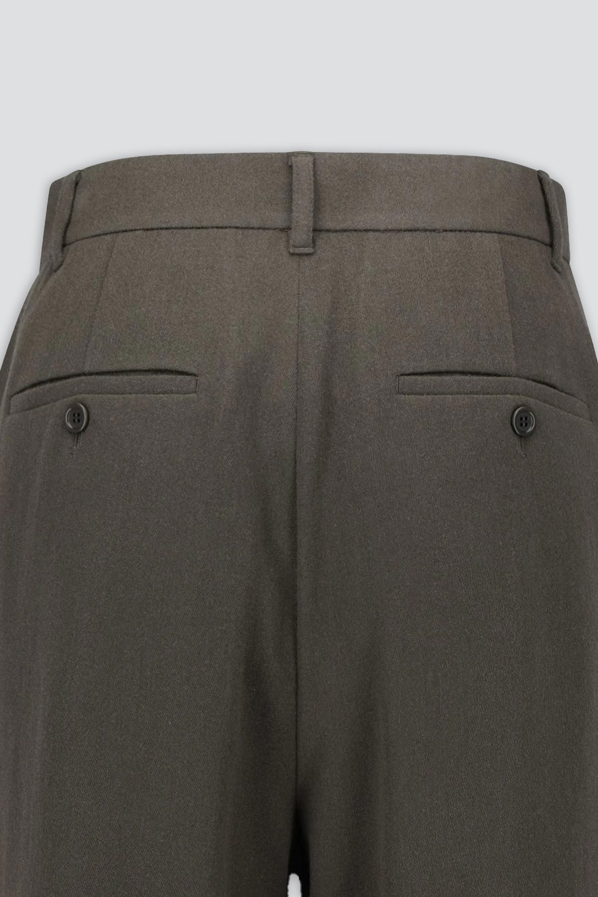 Brown Tapered Wool Pants