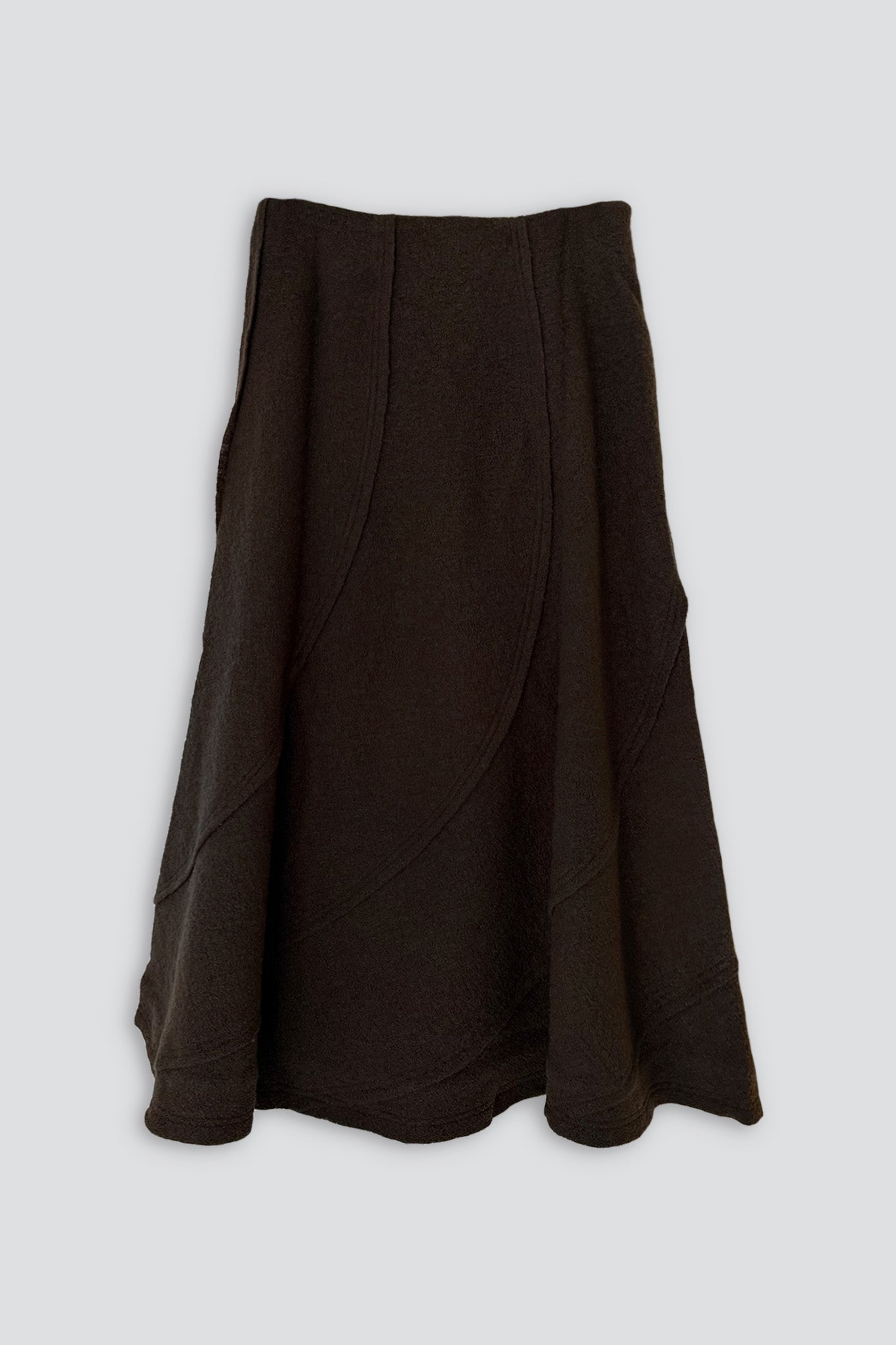 Brown Virgin Wool Spiral Skirt