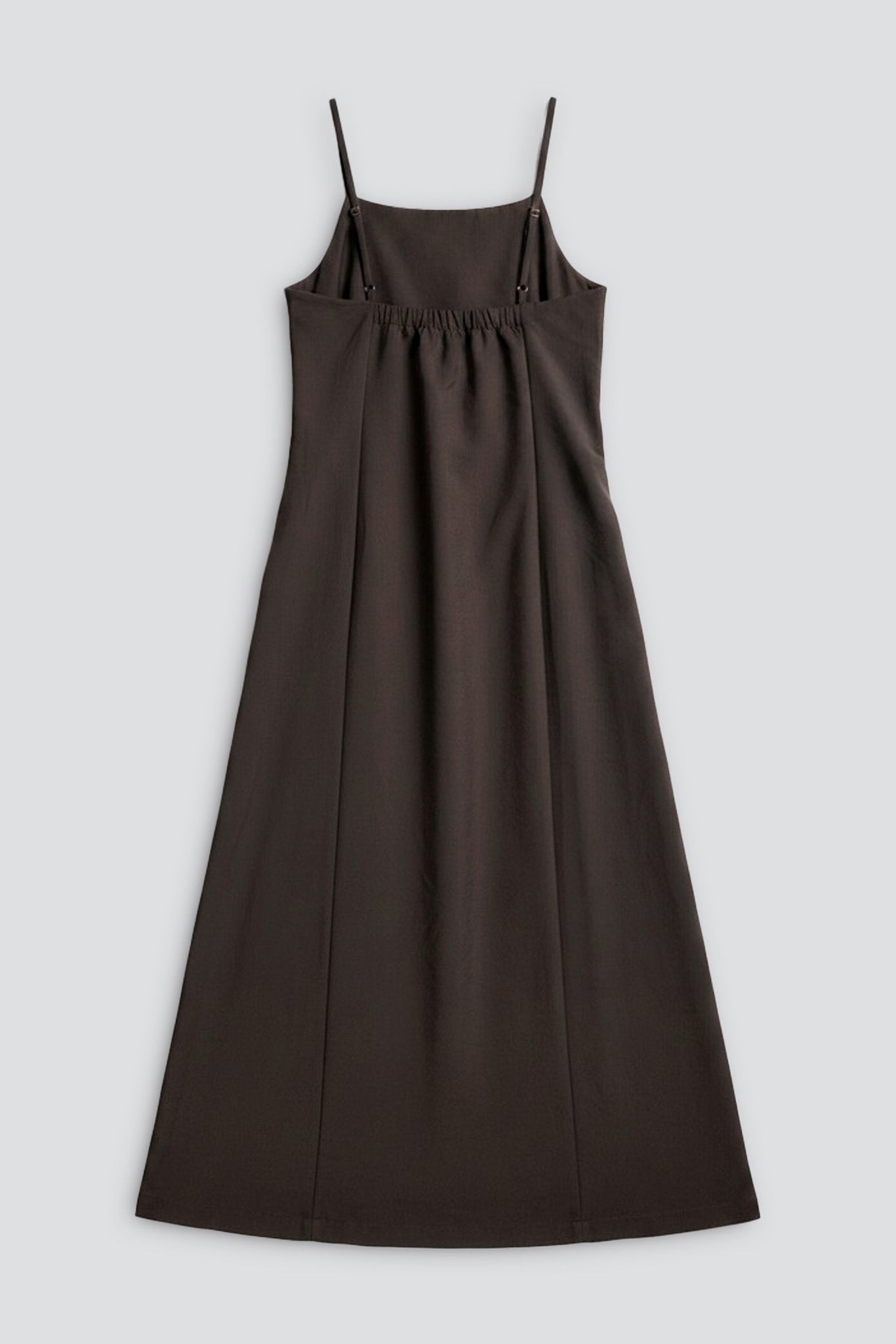 Brown Viscose Twill Long Dress