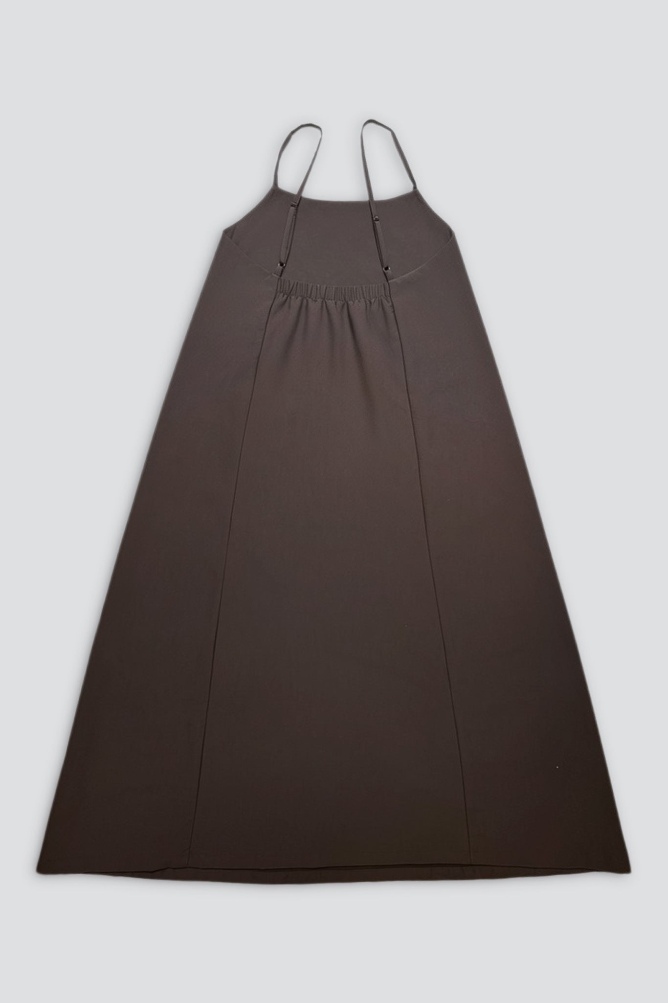 Brown Viscose Twill Long Dress