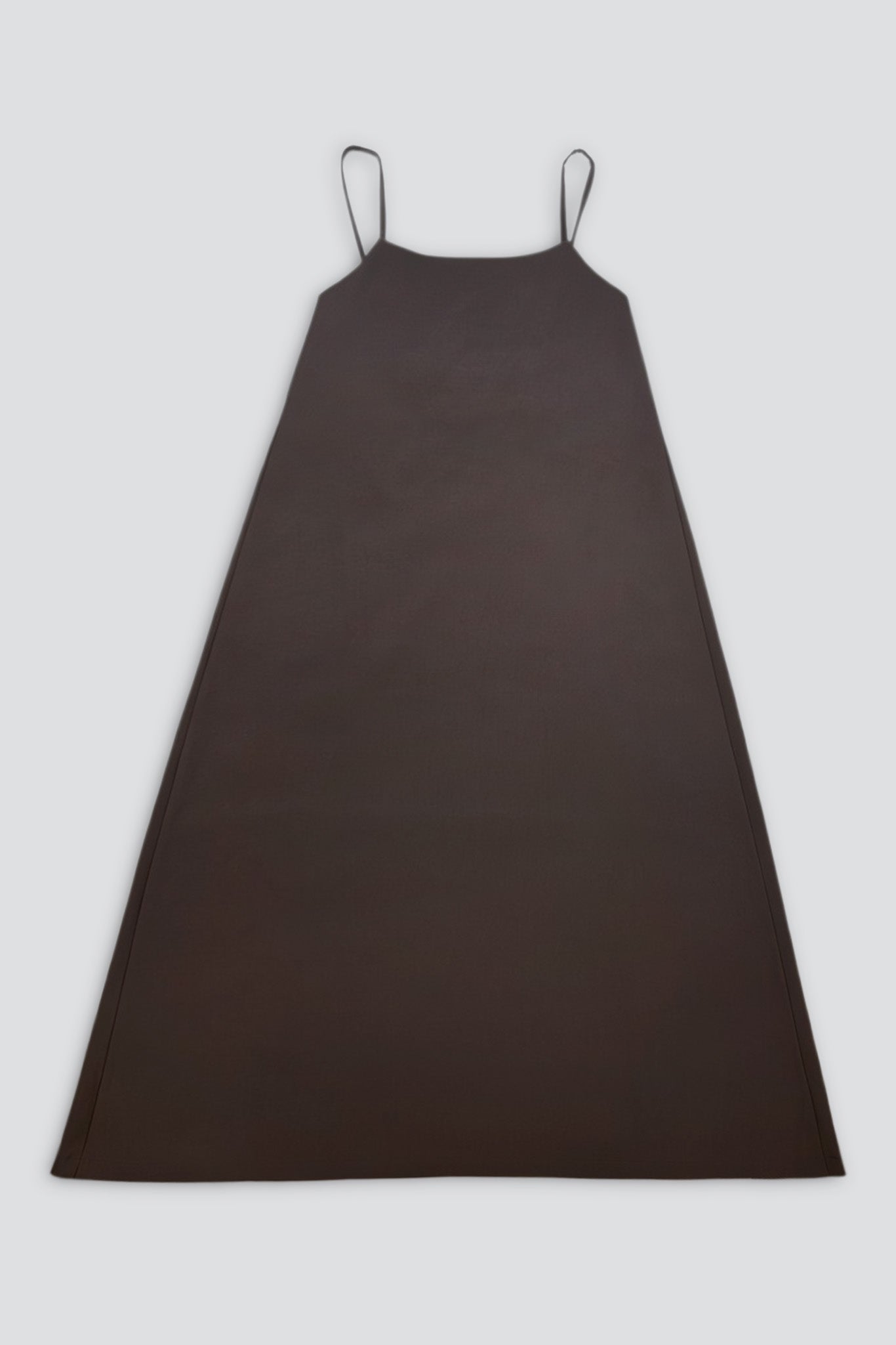 Brown Viscose Twill Long Dress