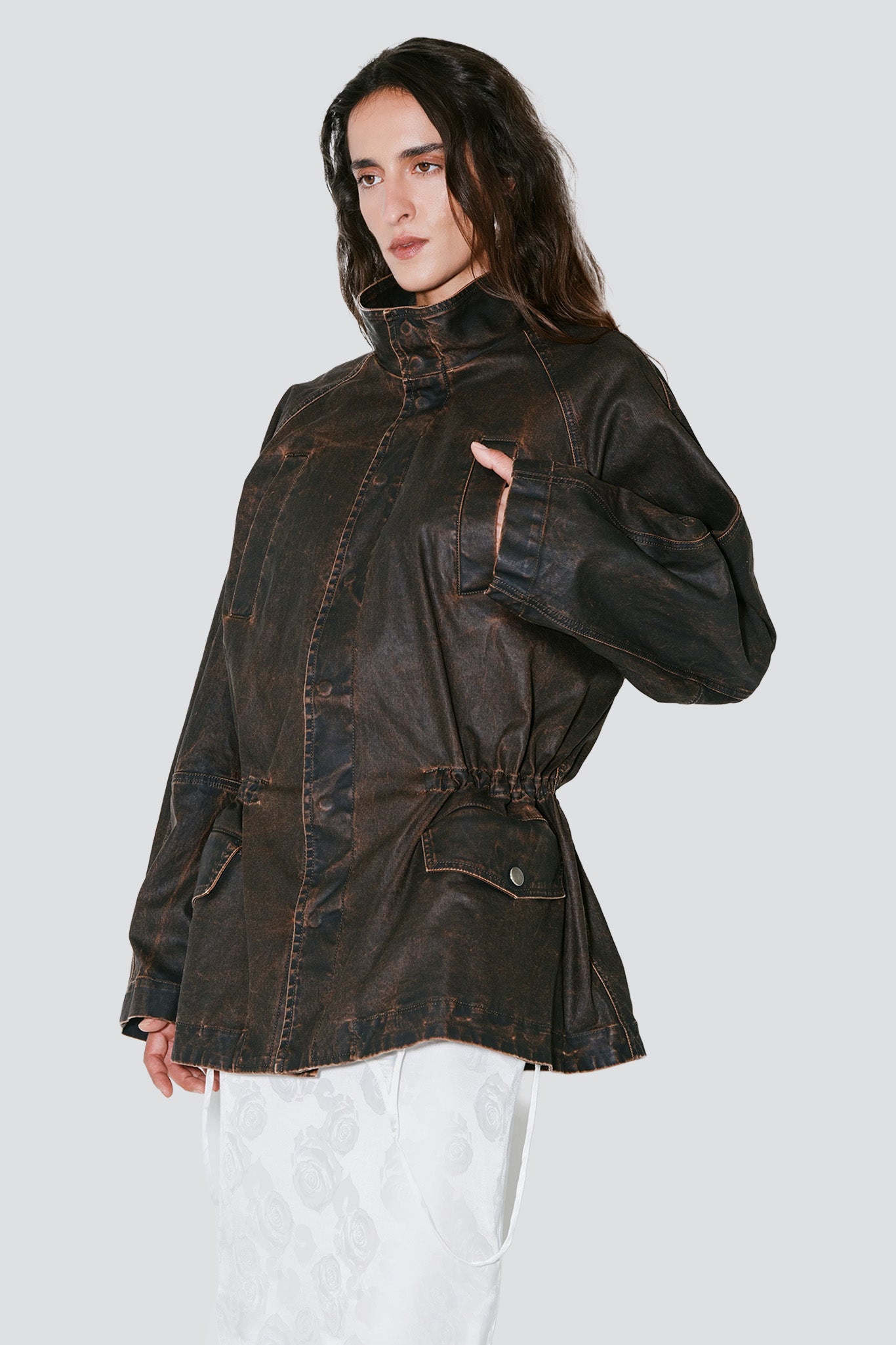 Brown Washed Vegas 4 Pockets Jacket