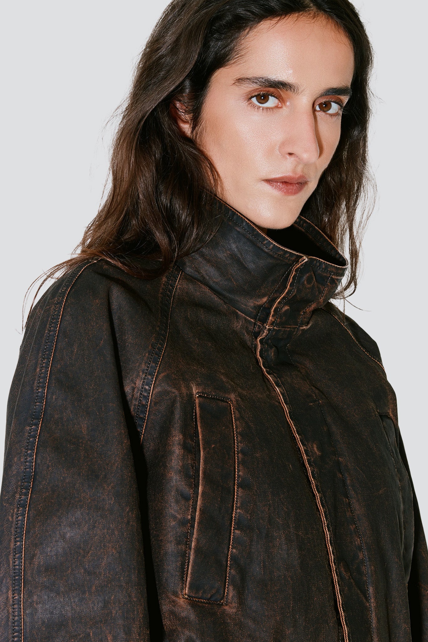 Brown Washed Vegas 4 Pockets Jacket