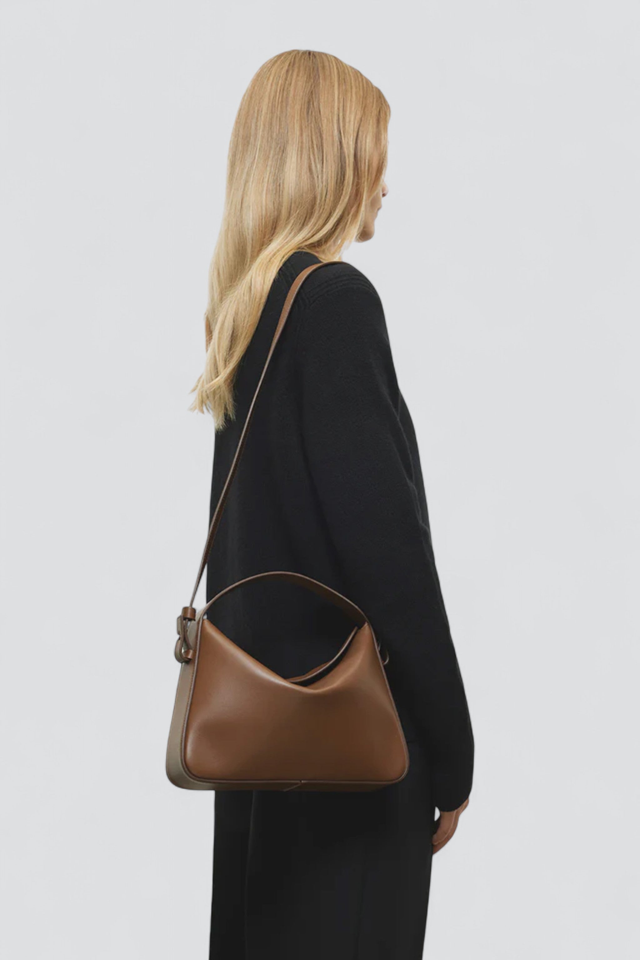 Brownie Soft Baguette Crossbody Bag
