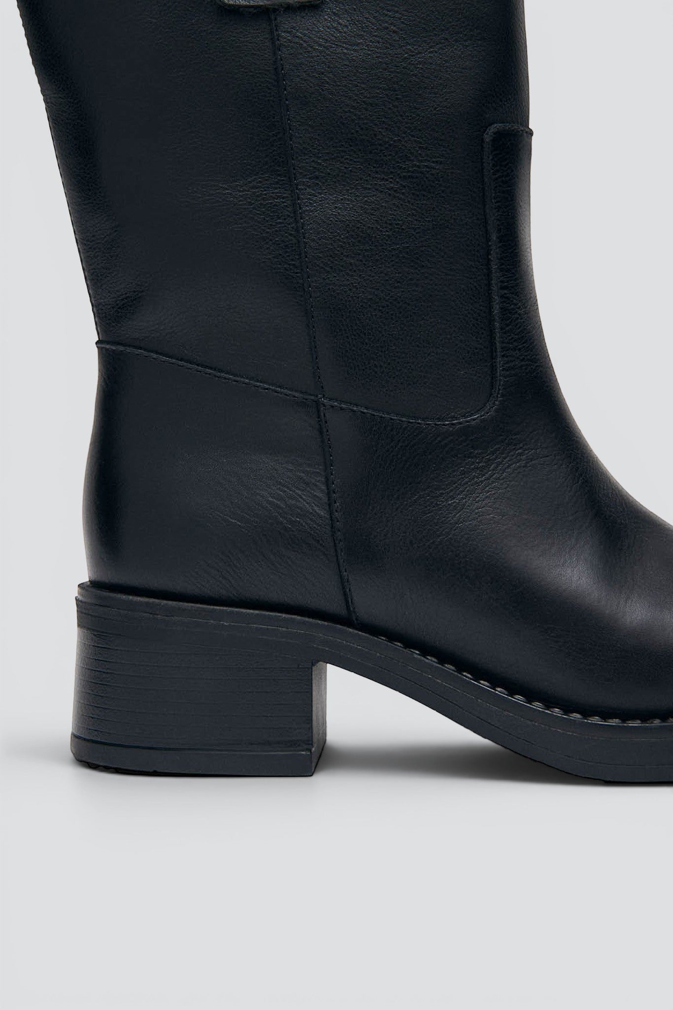 Brushed Black Leather Rajan Boots