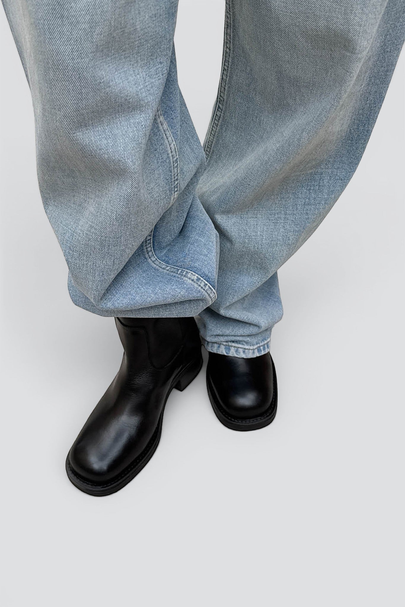 Brushed Black Leather Rajan Boots
