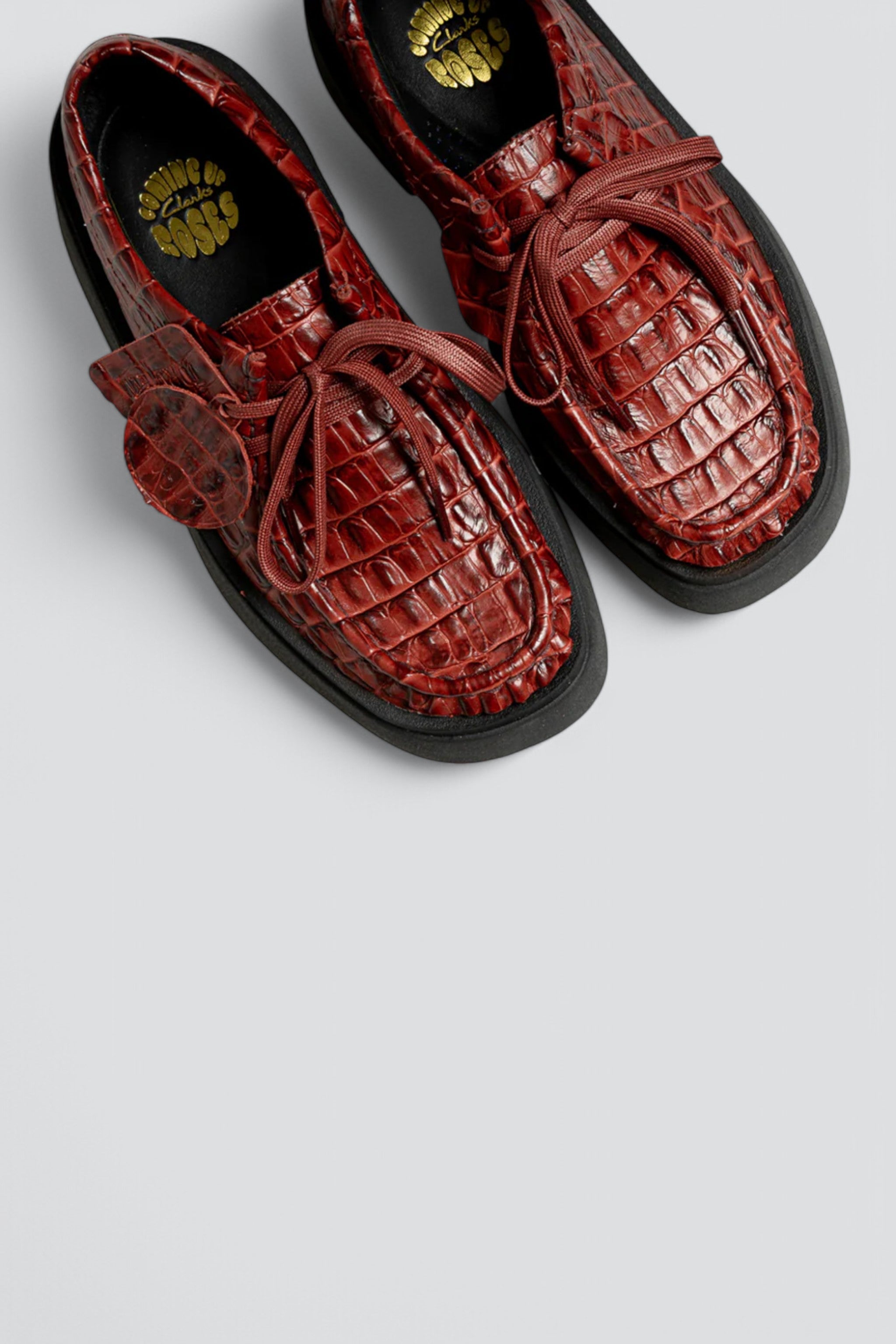 Burgundy Leather Clarks x Martine Rose Torview Shoe