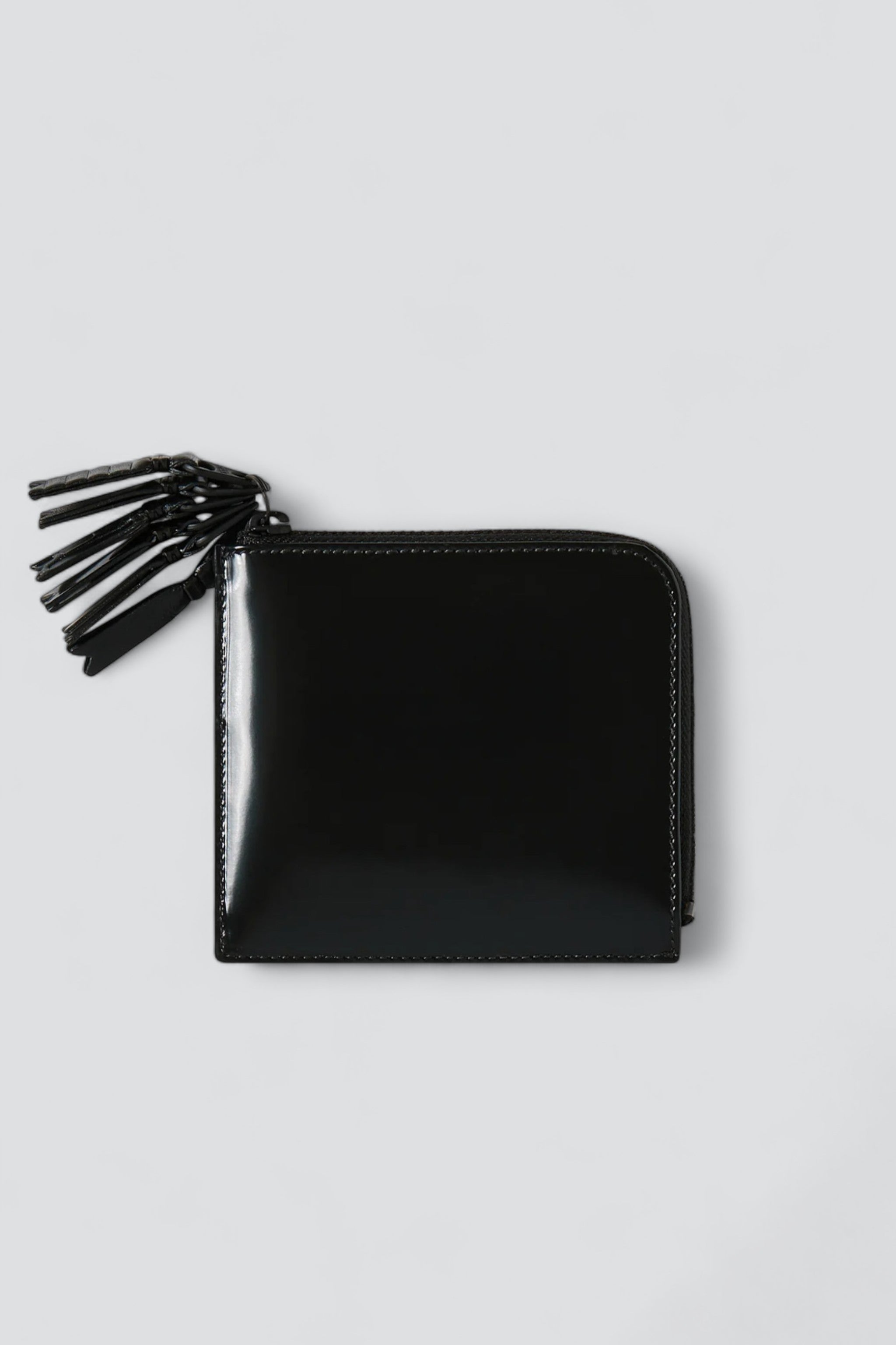 Leather Zipper Medley Half Zip Wallet - Black - SA3100ZM