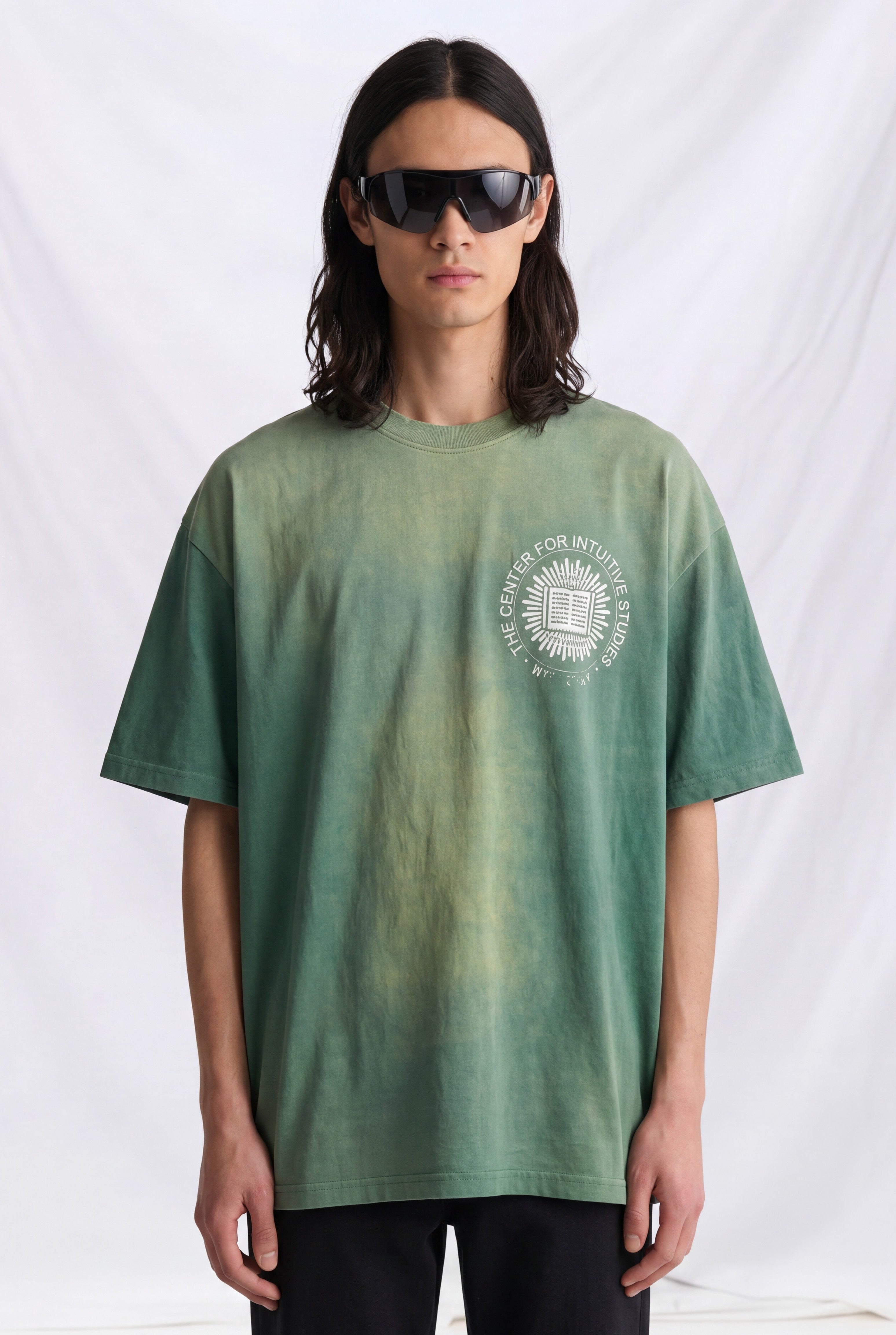 Green Faded Intuitive Circle Logo T-Shirt
