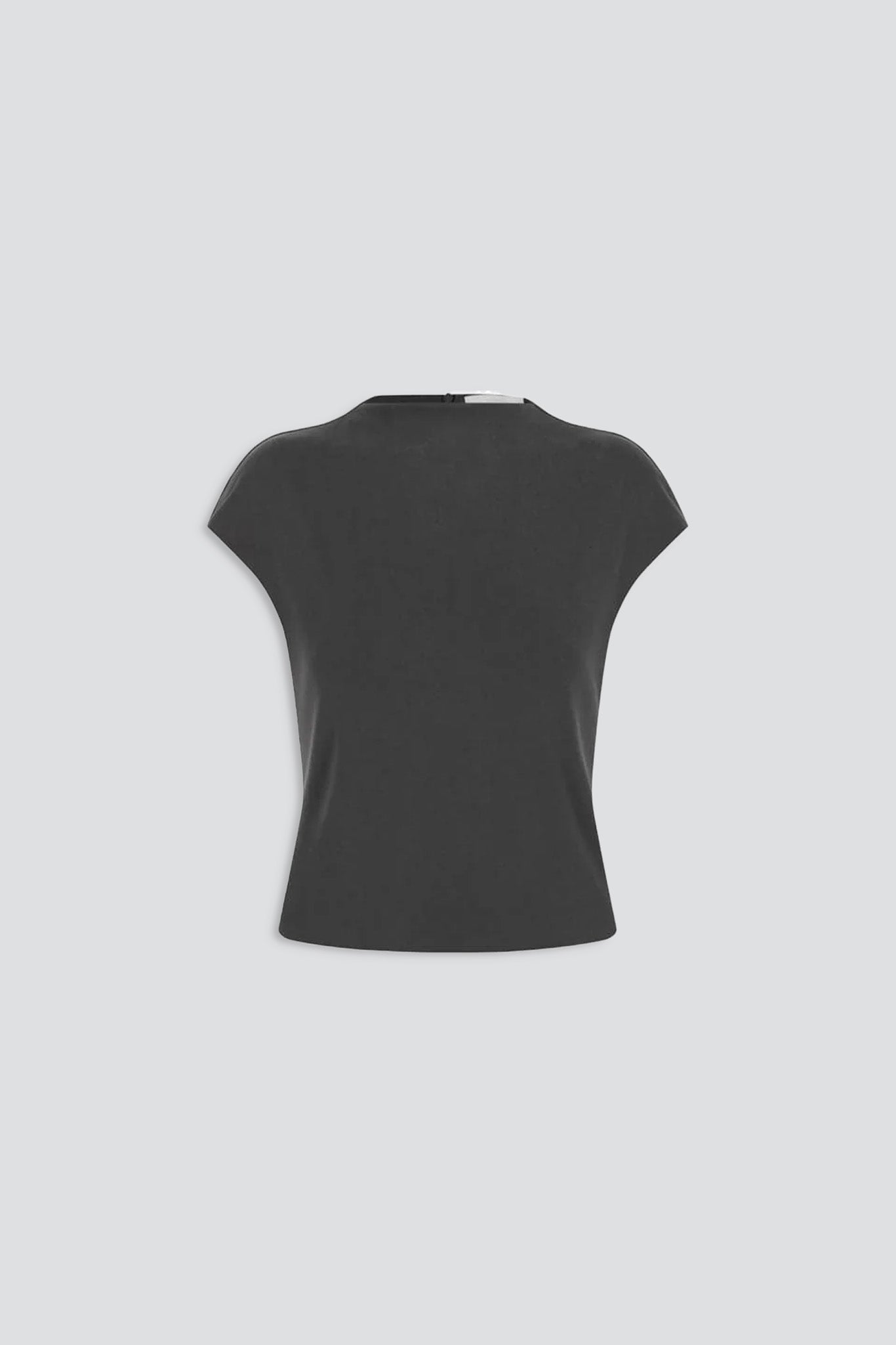 Charcoal Jersey Mock Neck Top