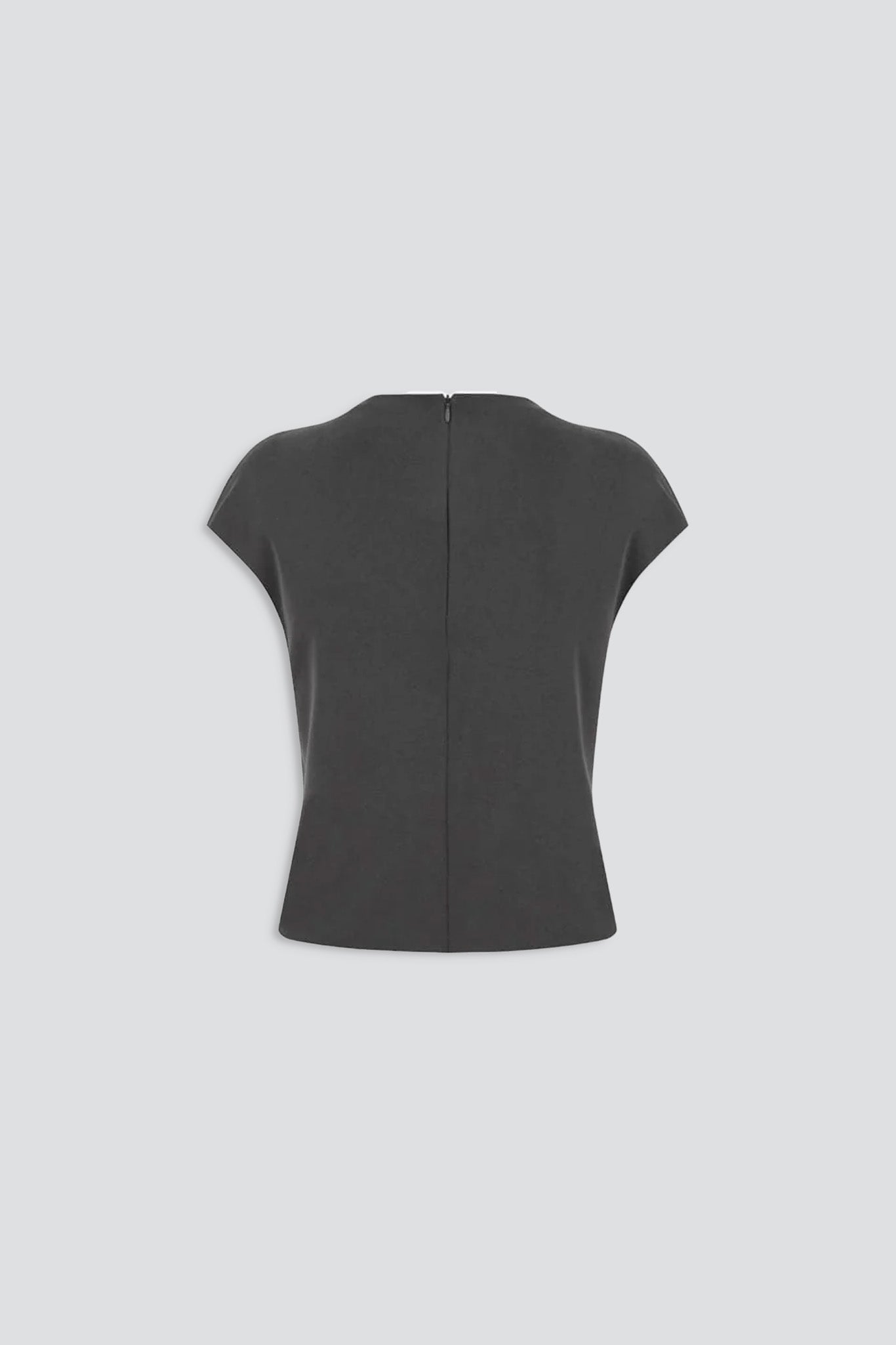 Charcoal Jersey Mock Neck Top